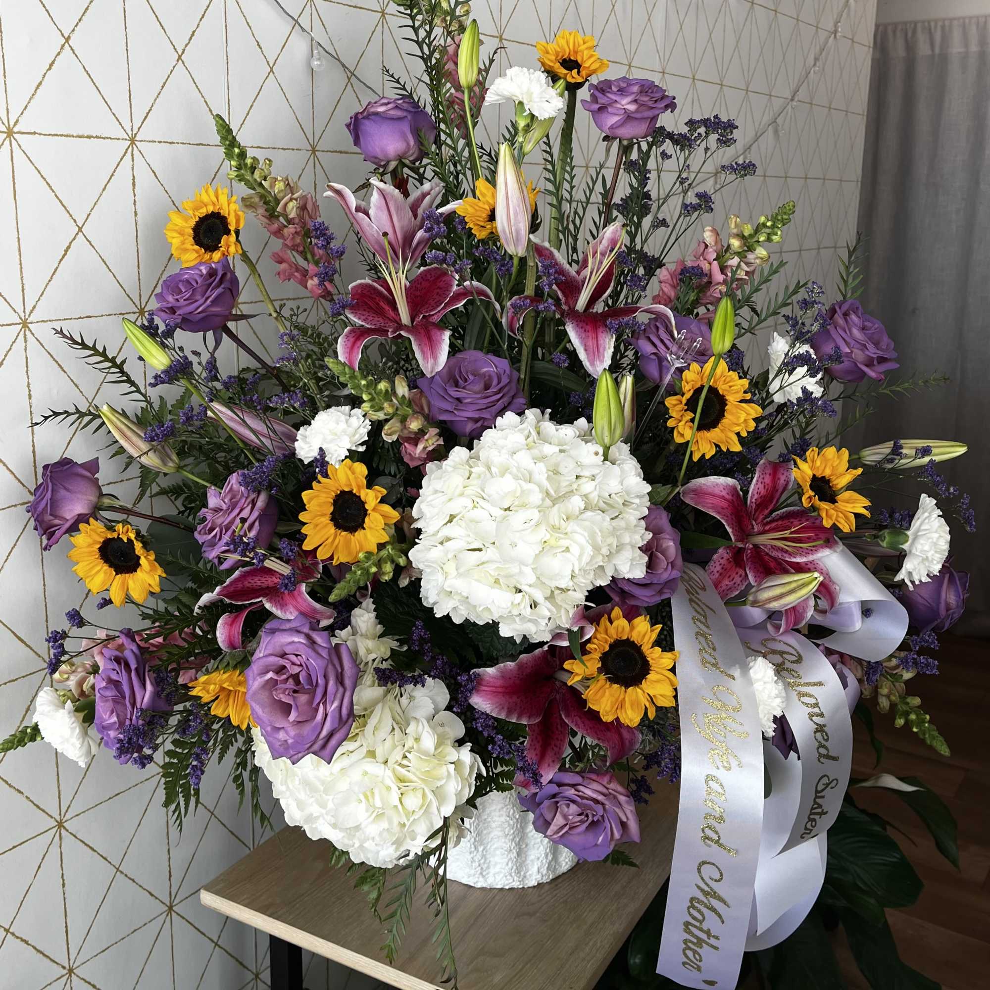 Our Floor Arrangements are fully customizable in colors and flowers. Floor Arrangements, photo 10 of 11