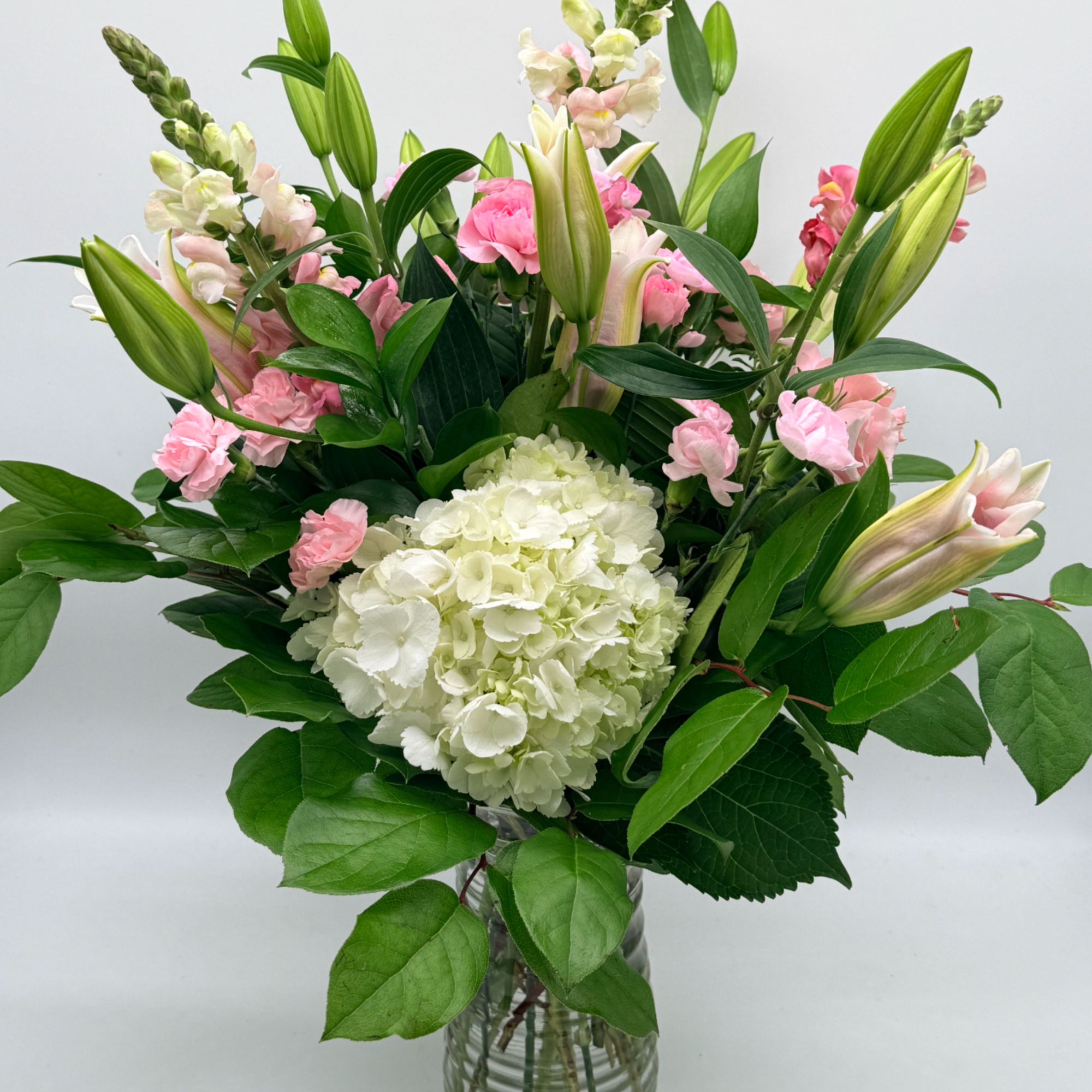 Light, airy, and elegant, this arrangement features soft pink blooms paired with, photo 2 of 2