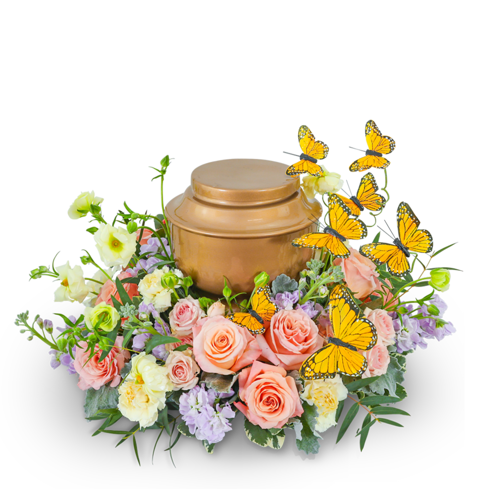 Our Wind Beneath My Wings Urn Surround is a vibrant memorial design