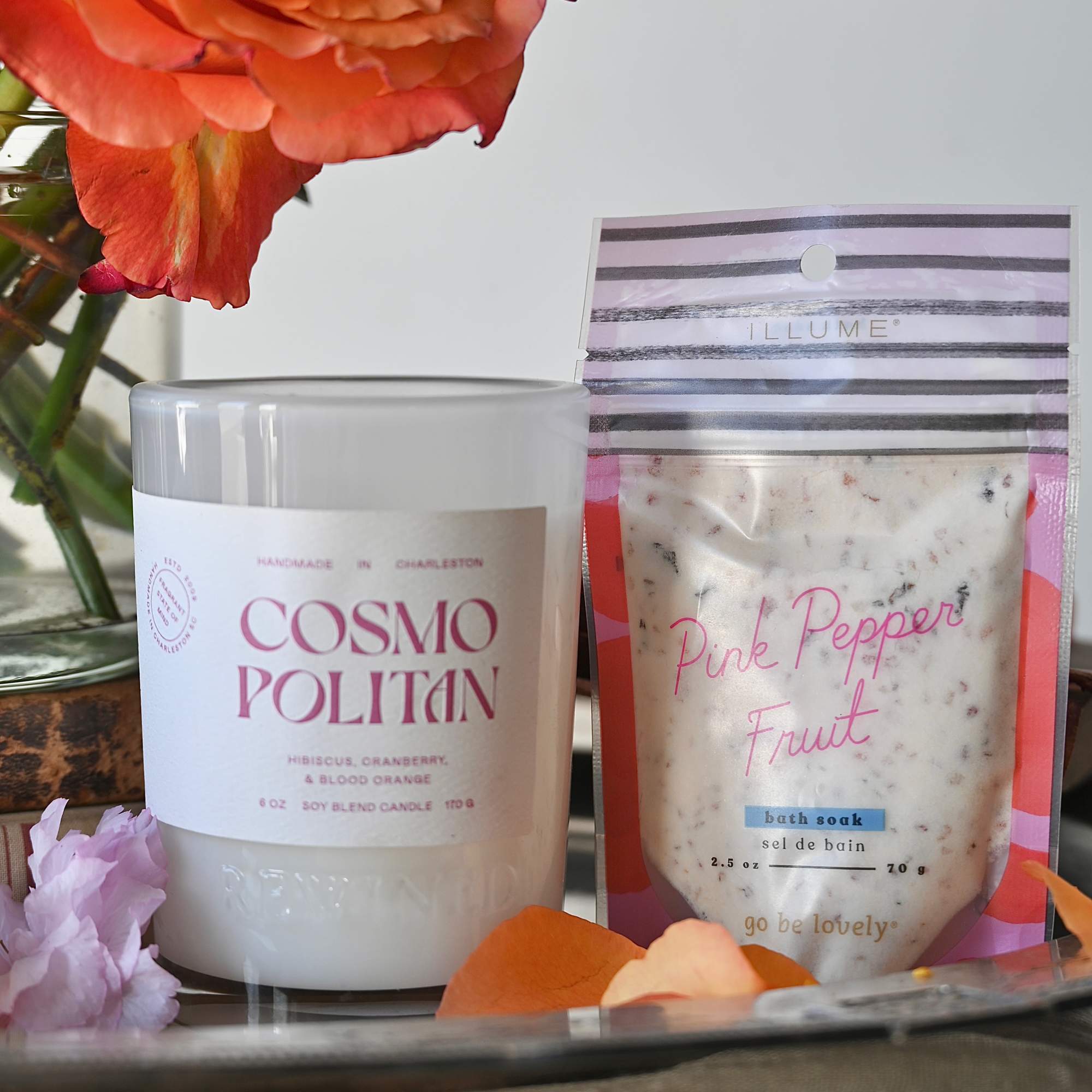 This bundle pairs a small arrangement with a hand-selected Rewined candle and, photo 2 of 2