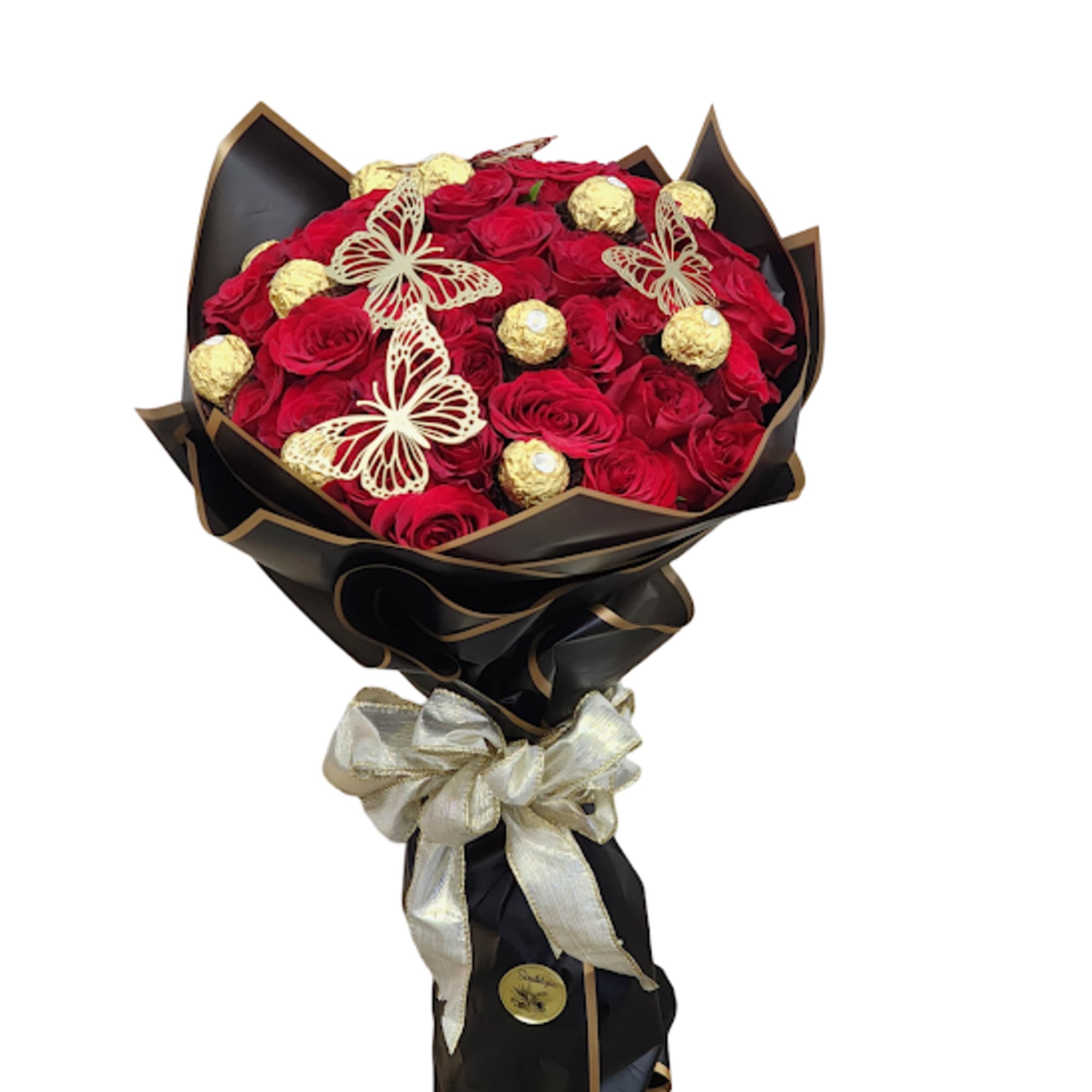 Gilded Luxury &ndash; A stunning hand-tied arrangement of 50 medium stem lush, photo 2 of 2
