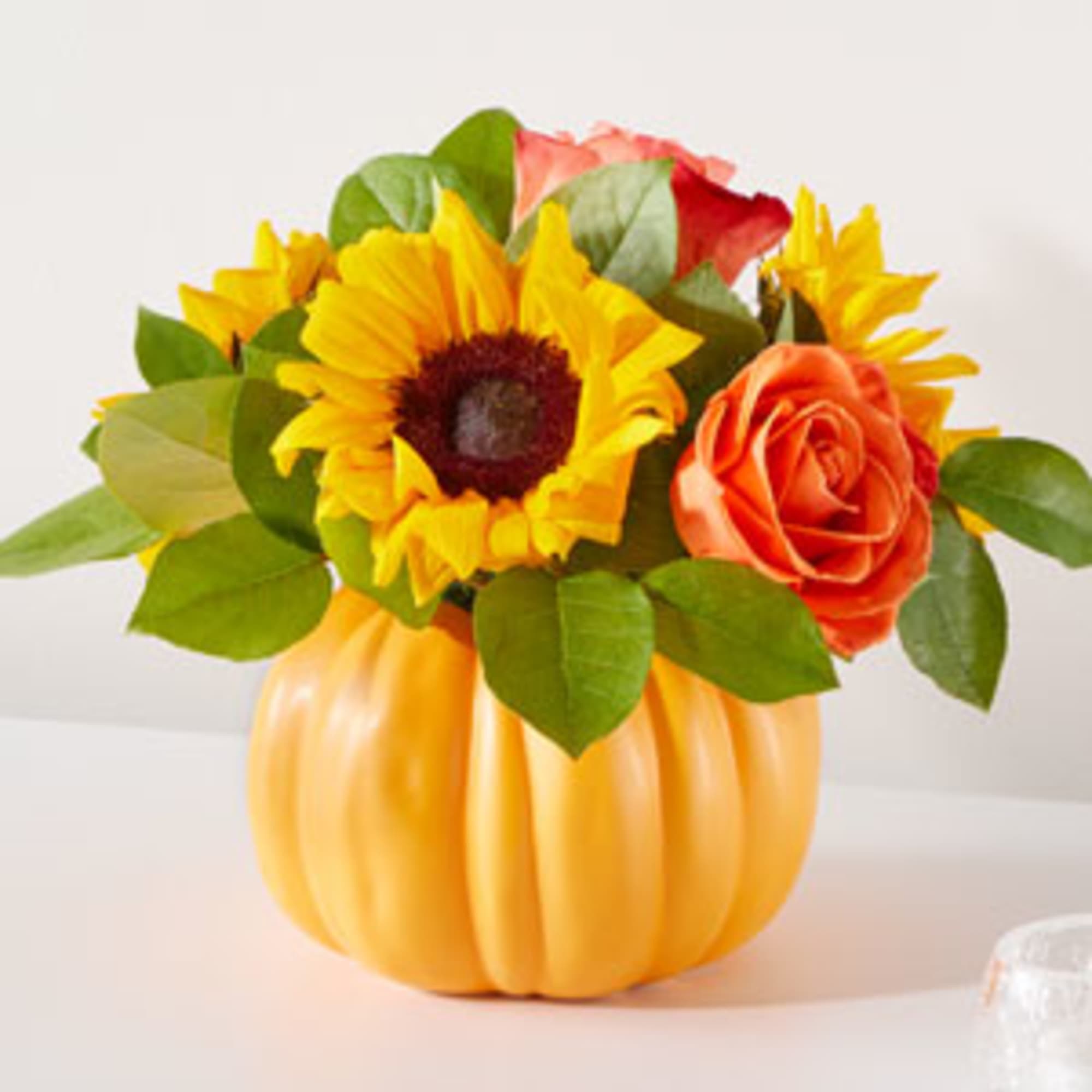 A beautiful bouquet plucked straight from the pumpkin patch.