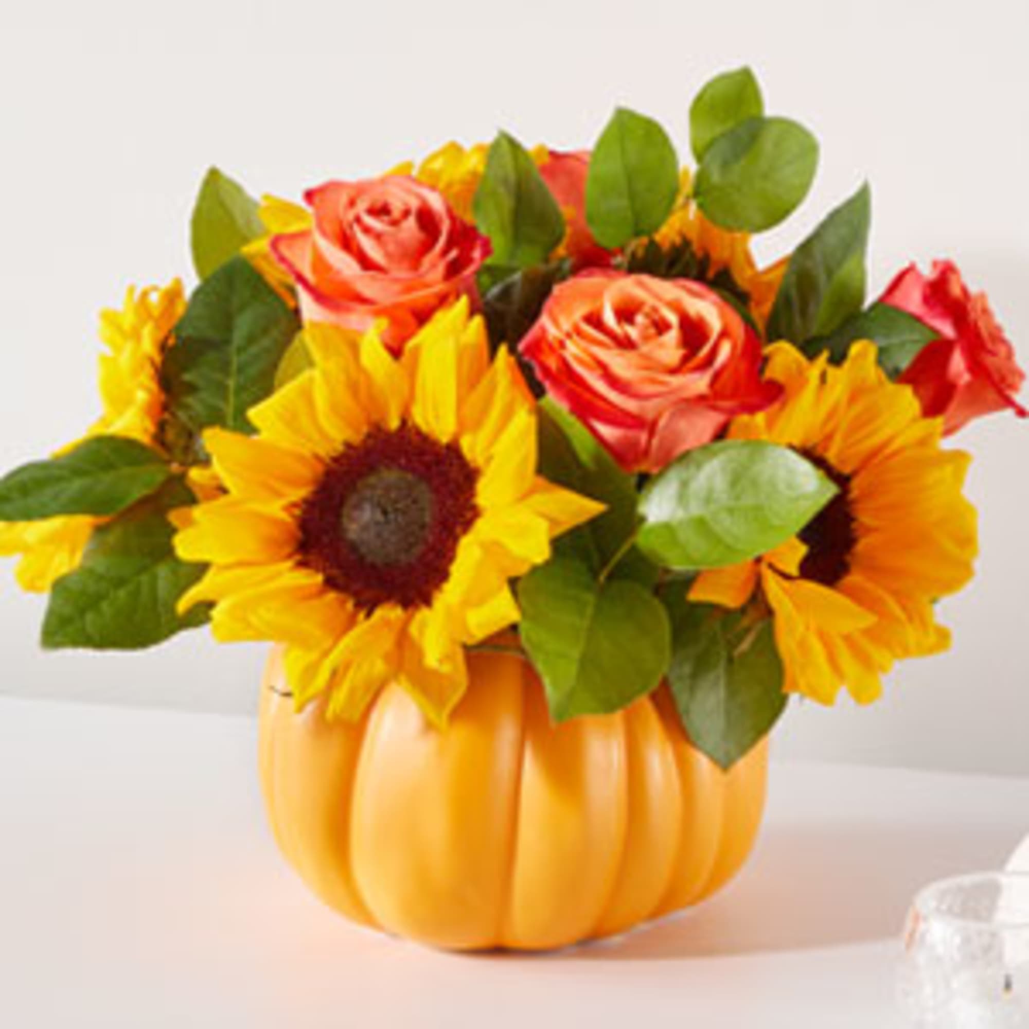 A beautiful bouquet plucked straight from the pumpkin patch.