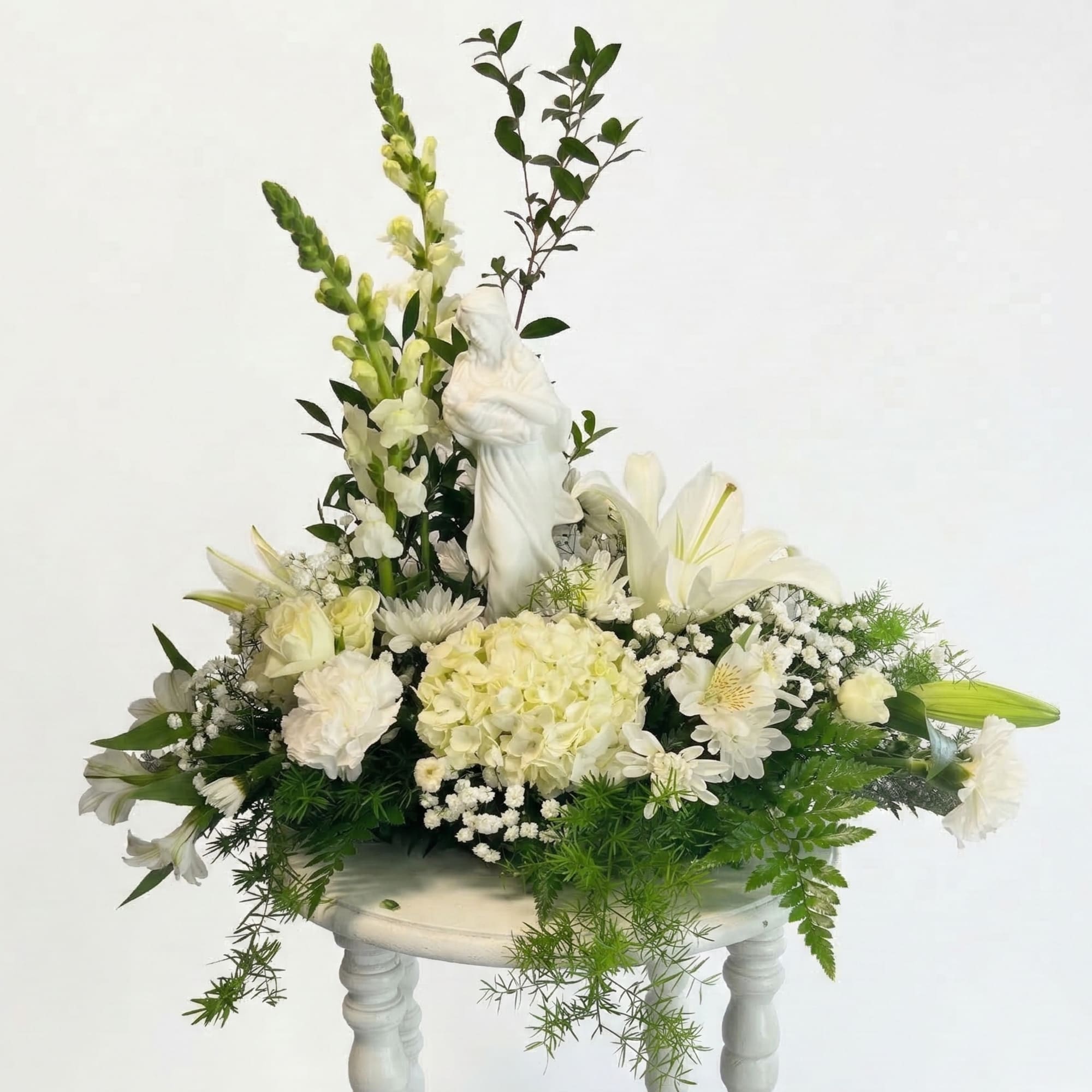 A breathtaking all-white masterpiece that combines texture and height to create a