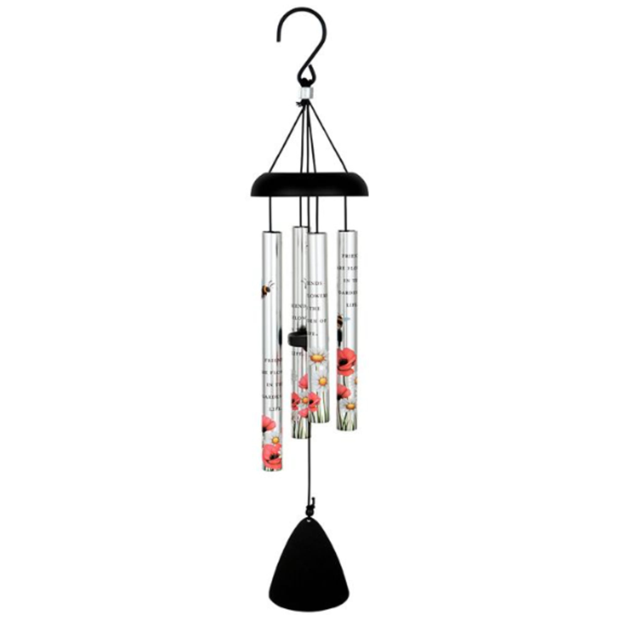 These aluminum 21" wind chimes with a bee and flower design feature, photo 2 of 2