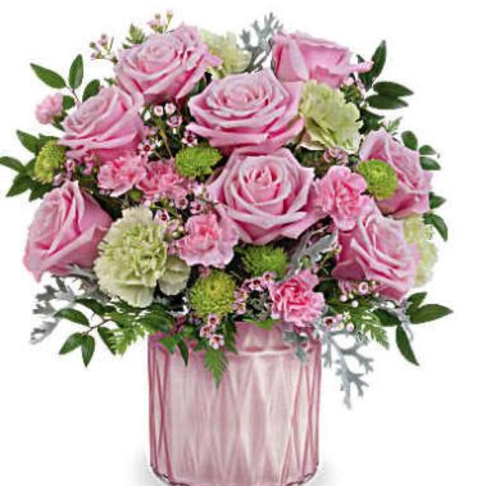 Brighten any moment with Teleflora's Dazzling Gem jar, its soft pearlescent shimmer