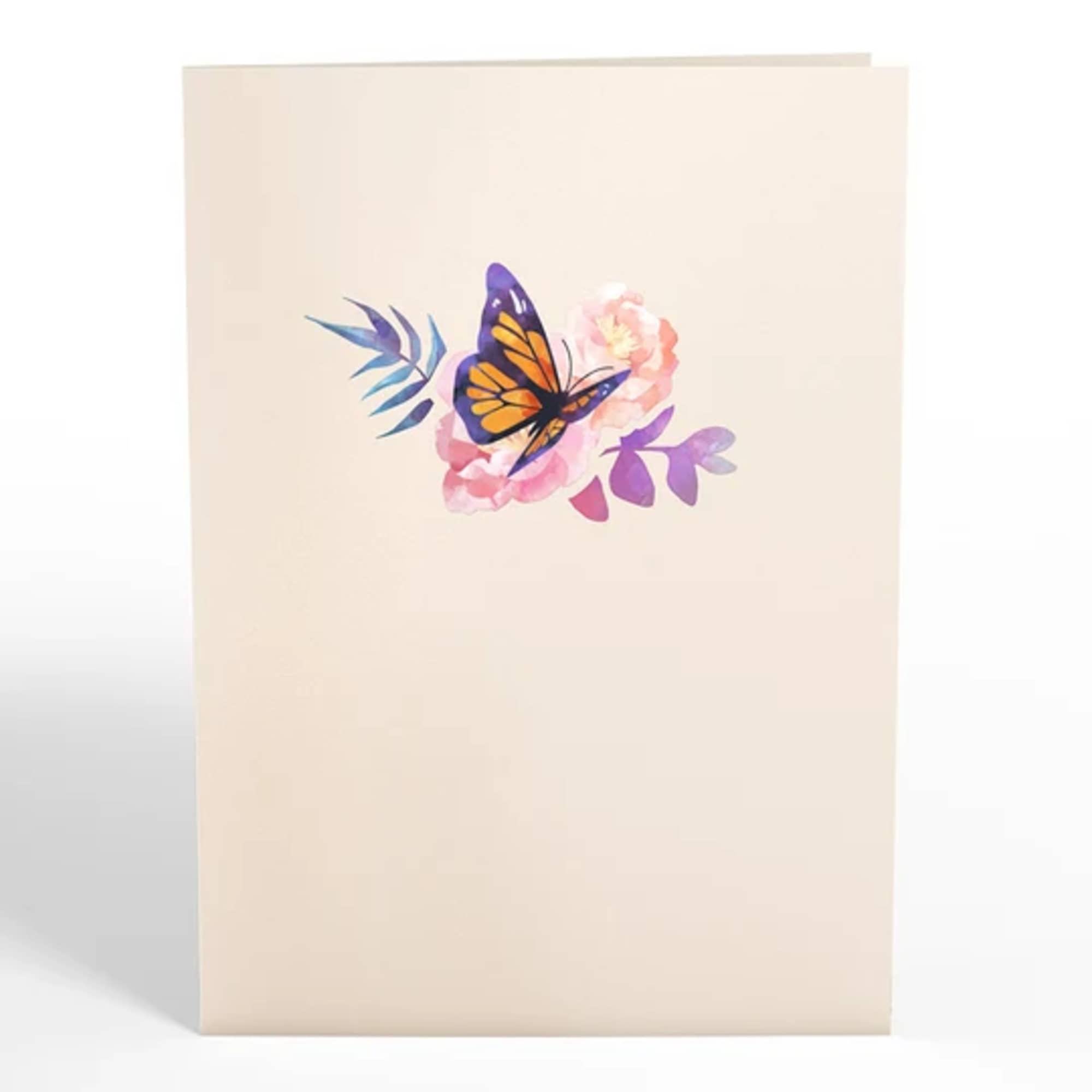Cream gift bag with a butterfly and floral print