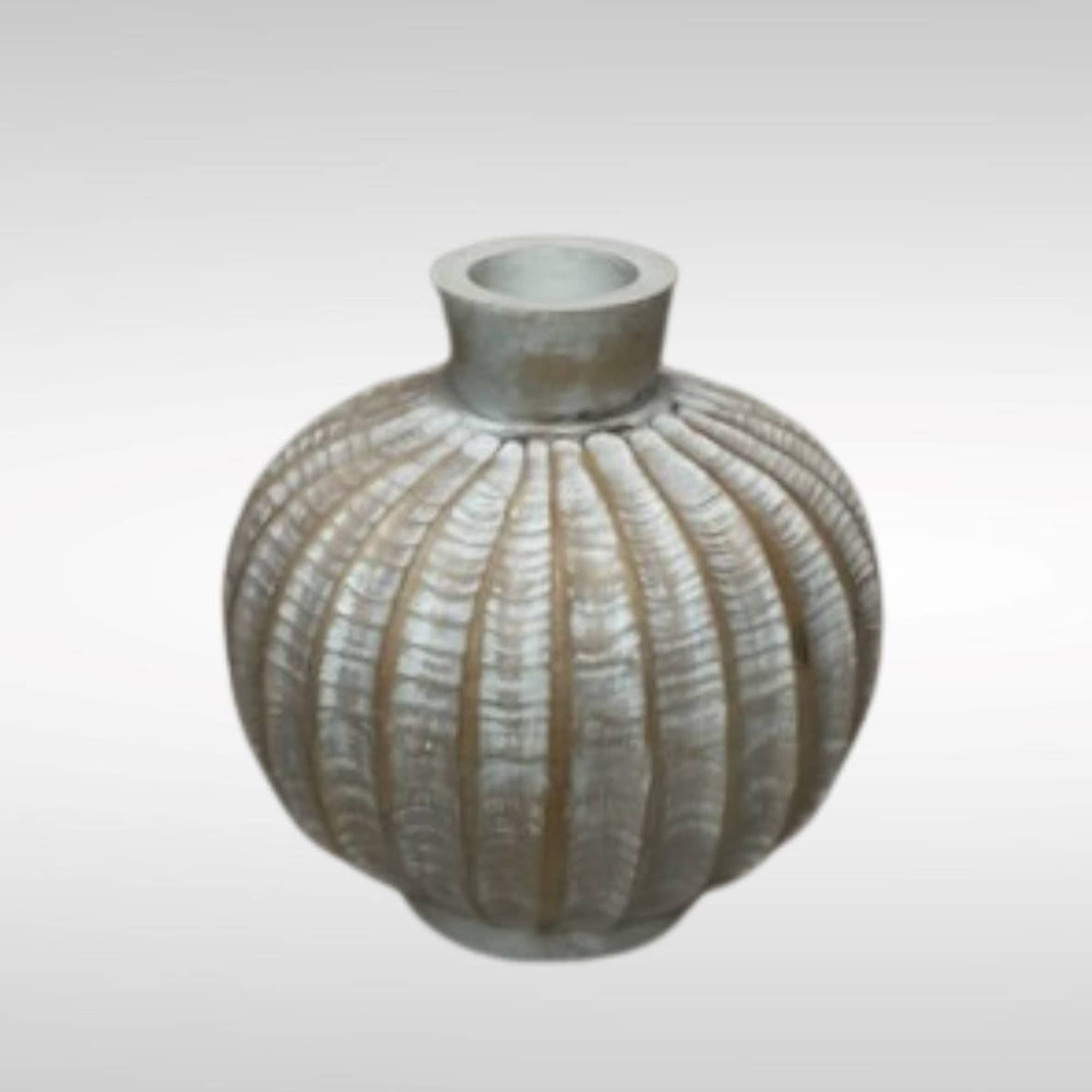 Small Round Fluted Vase Table Decor Ribbed Vase

