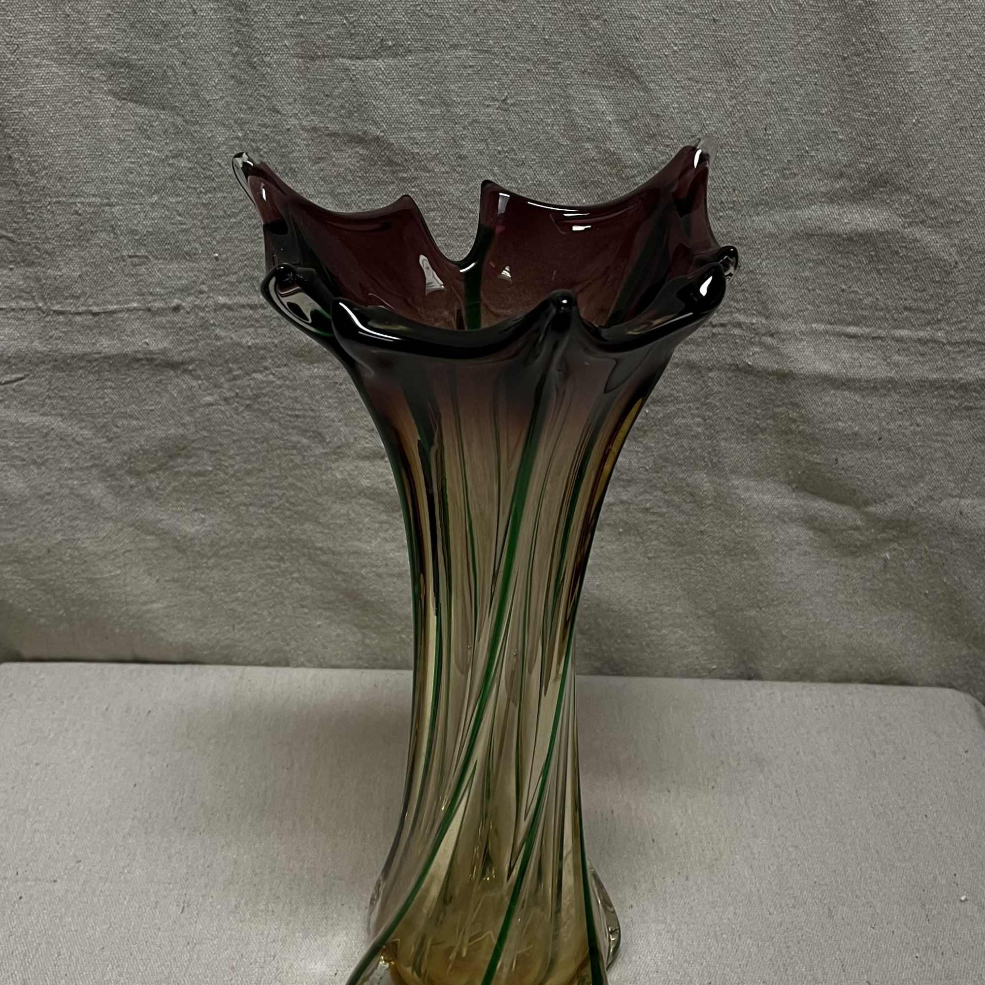 Elevate your space with this exquisite Murano art glass vase, a true