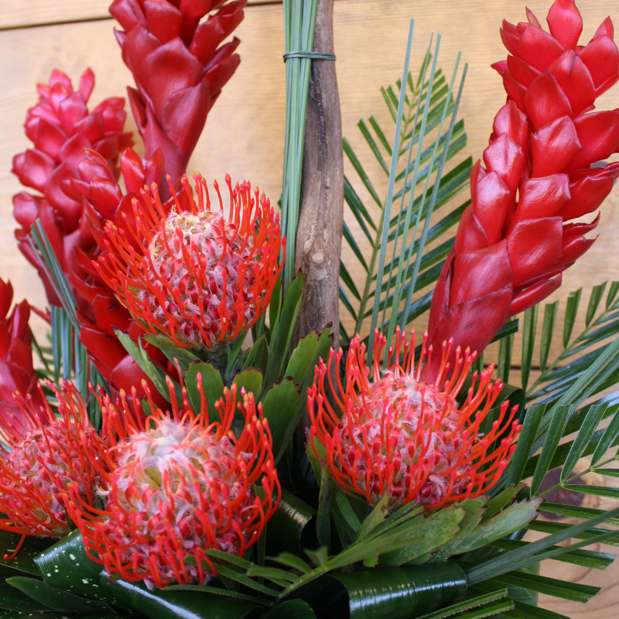 Valentine's Day 2019 Collection, a stunning gold vase filled with red lush, photo 2 of 4