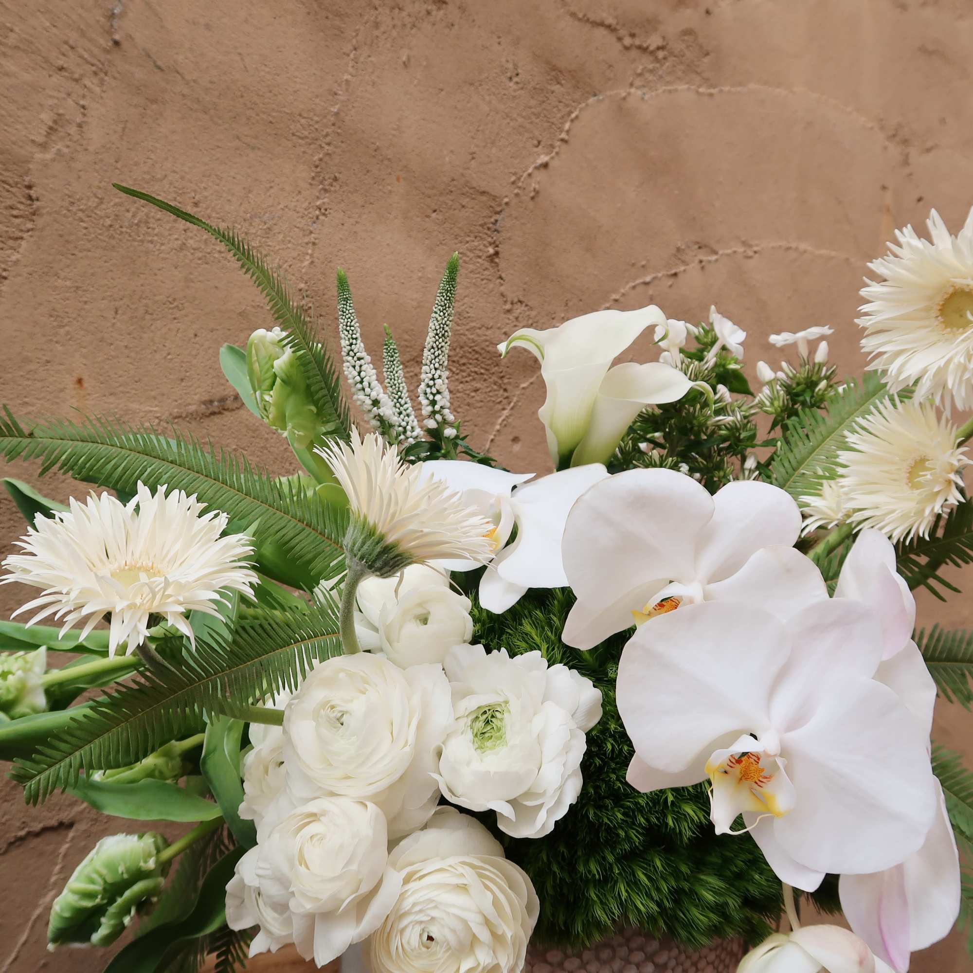 Timeless, features an elegant ceramic vase with a lace trimming design filled, photo 2 of 4