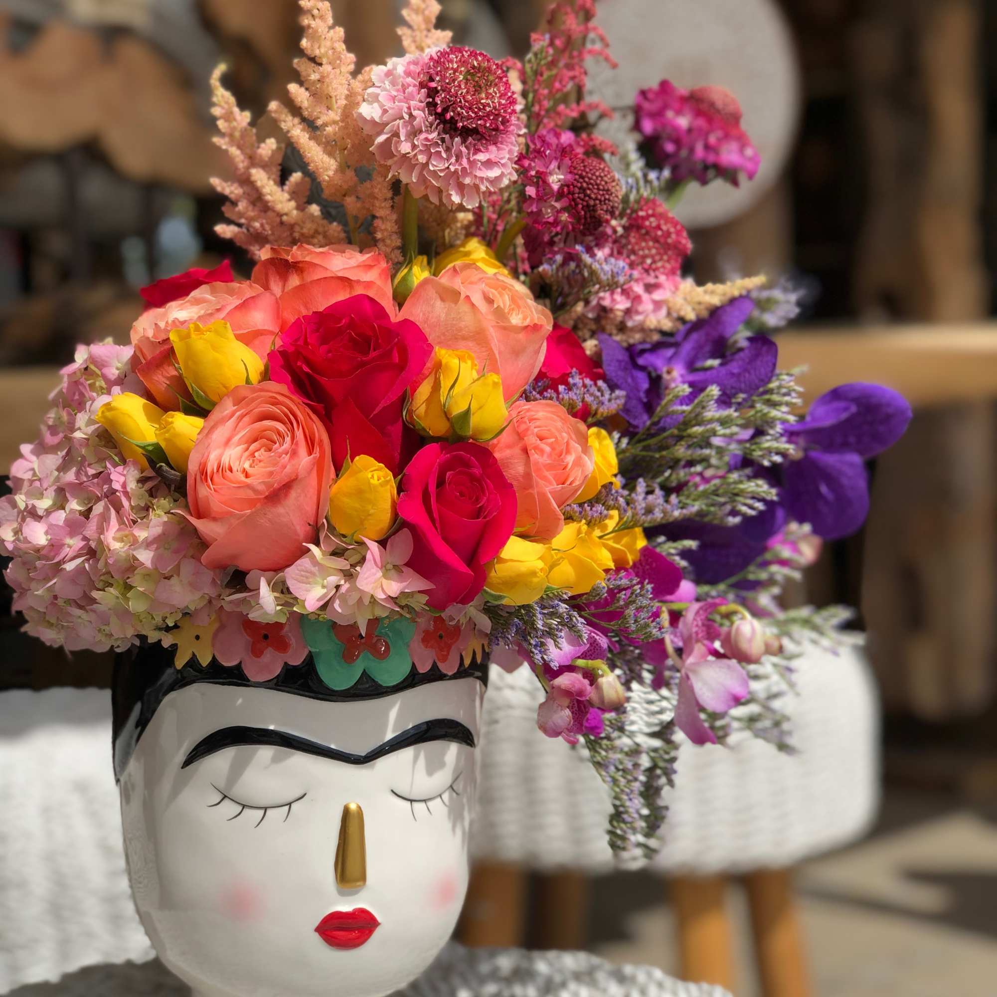 Frida, a perfect pop of color sure to brighten anyone's day. Frida