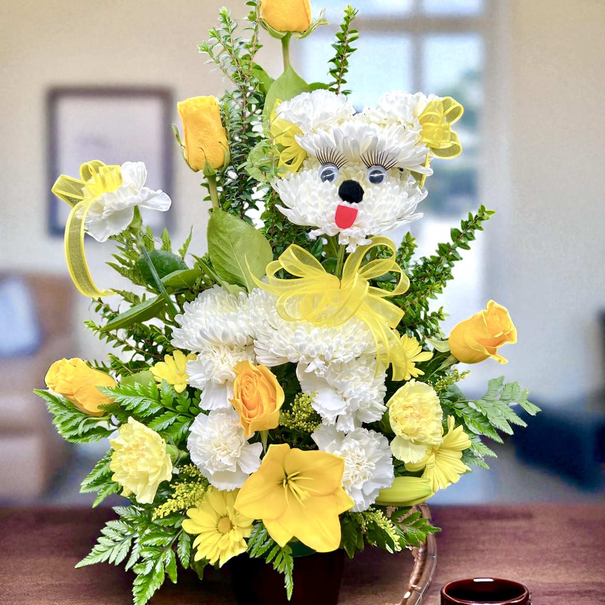 Brighten someone&rsquo;s day with this playful and cheerful floral design shaped like