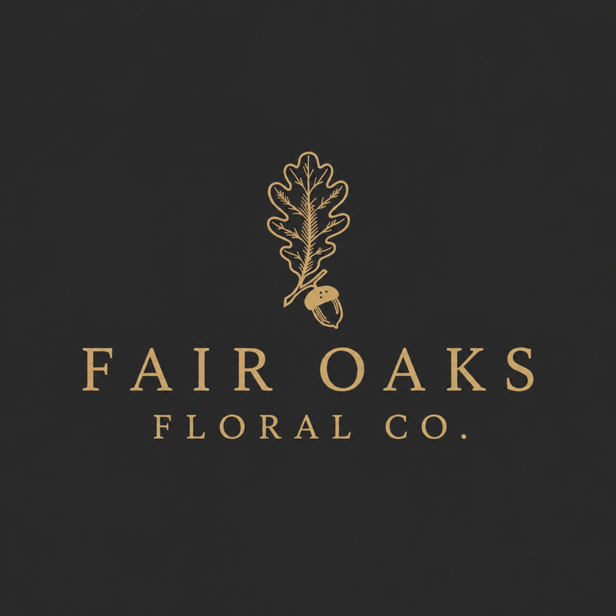 Fair Oaks Floral Co. logo on a dark background
