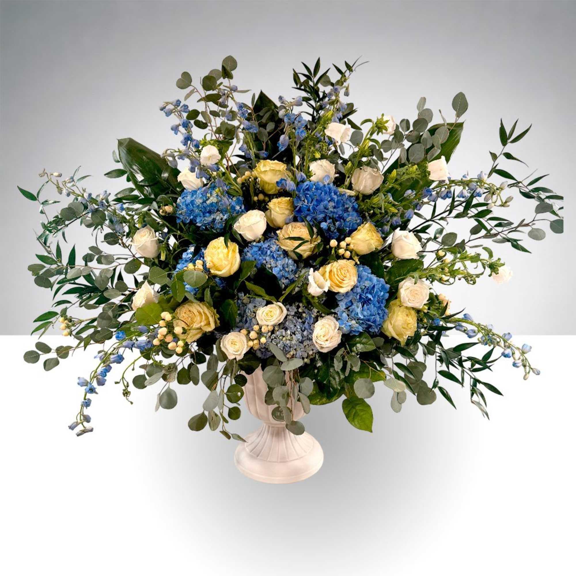 This large and elegant floral arrangement, approximately 40 inches tall, is designed, photo 2 of 2