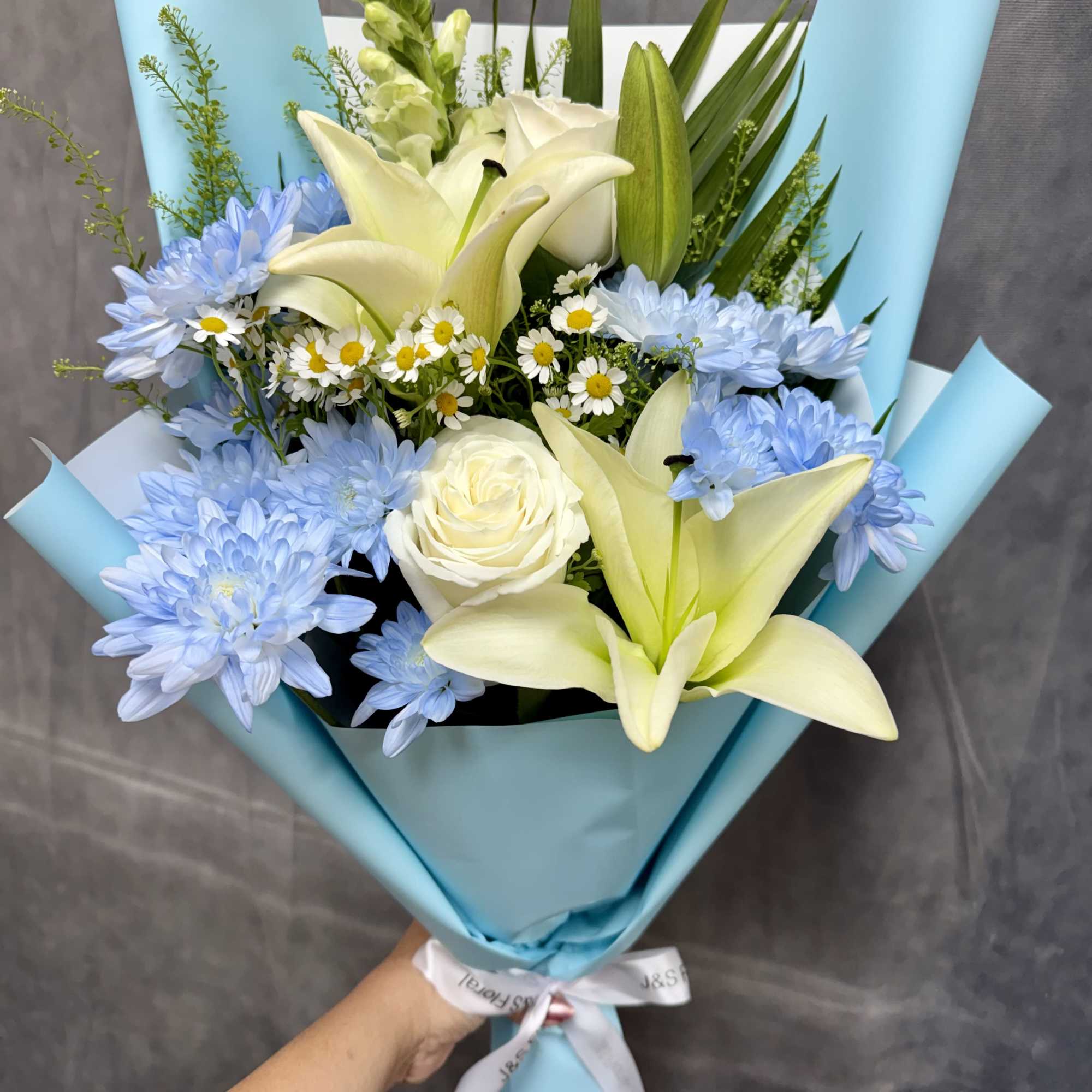  Introducing Our Sweet Baby Boy Bouquet 
A soft and charming hand-tied, photo 2 of 2