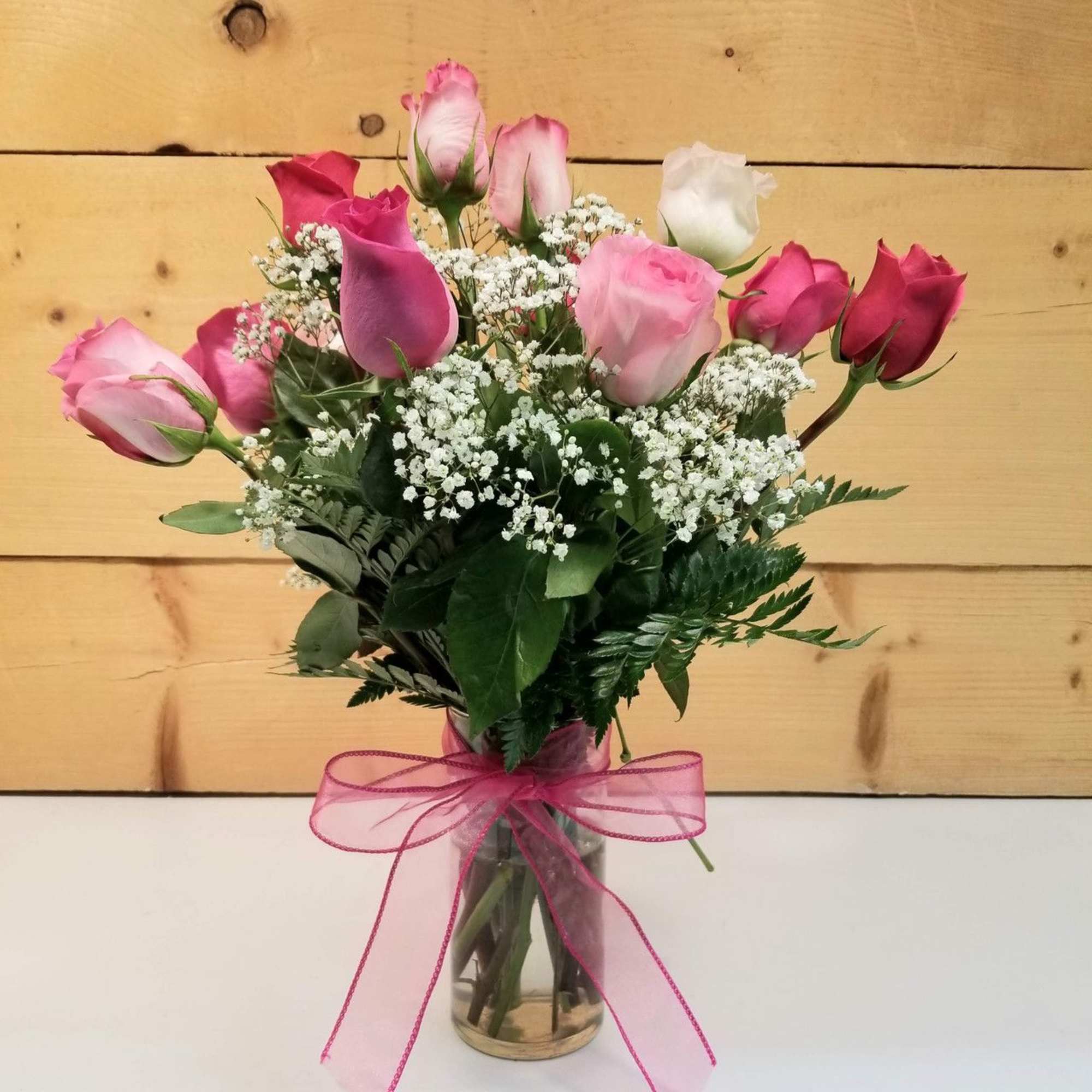 Our exquisite bouquet of magnificent, long-stem assorted roses, hand-crafted by our expert, photo 3 of 3