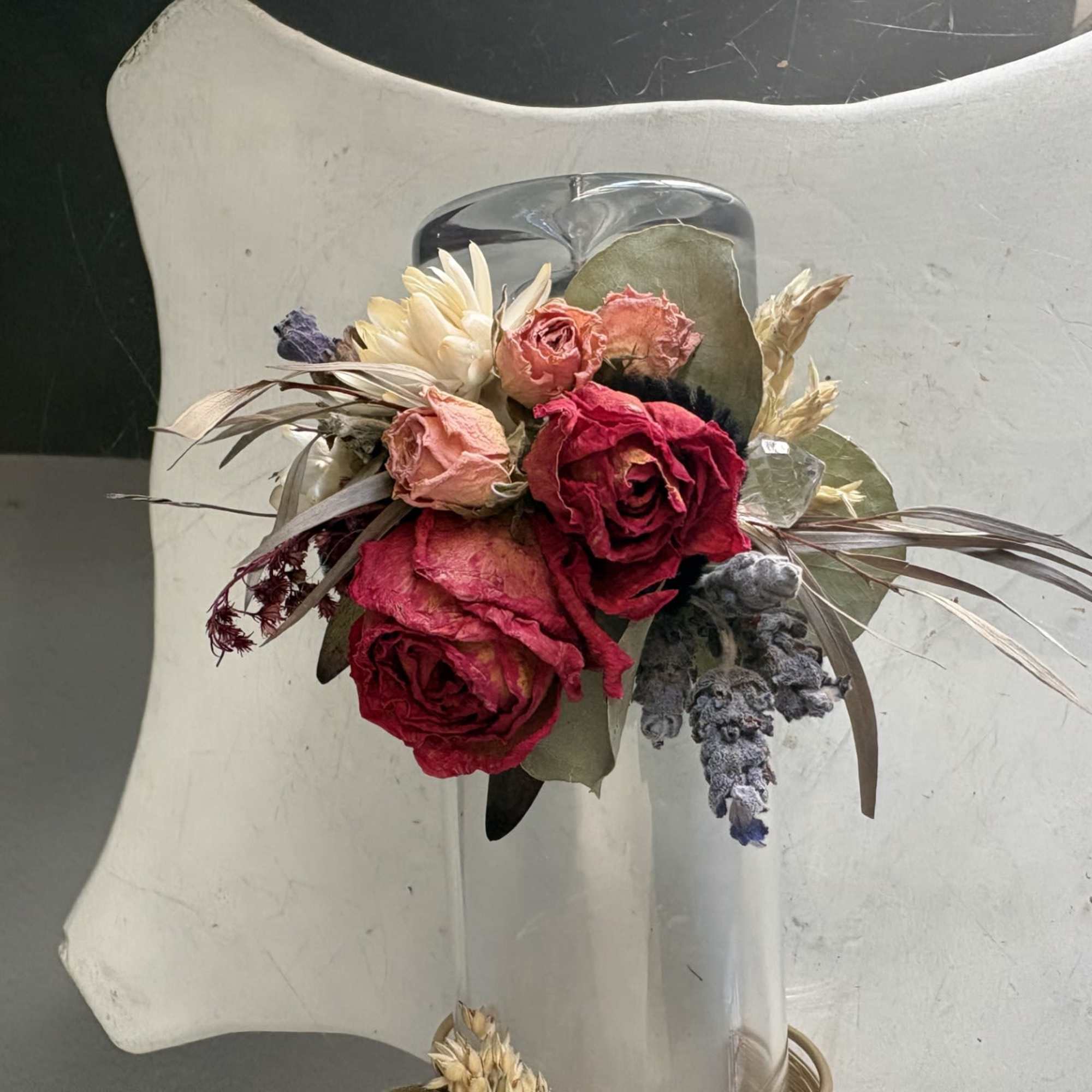 A beautifully designed wrist corsage made to last. Gorgeous dried flowers accented, photo 2 of 2