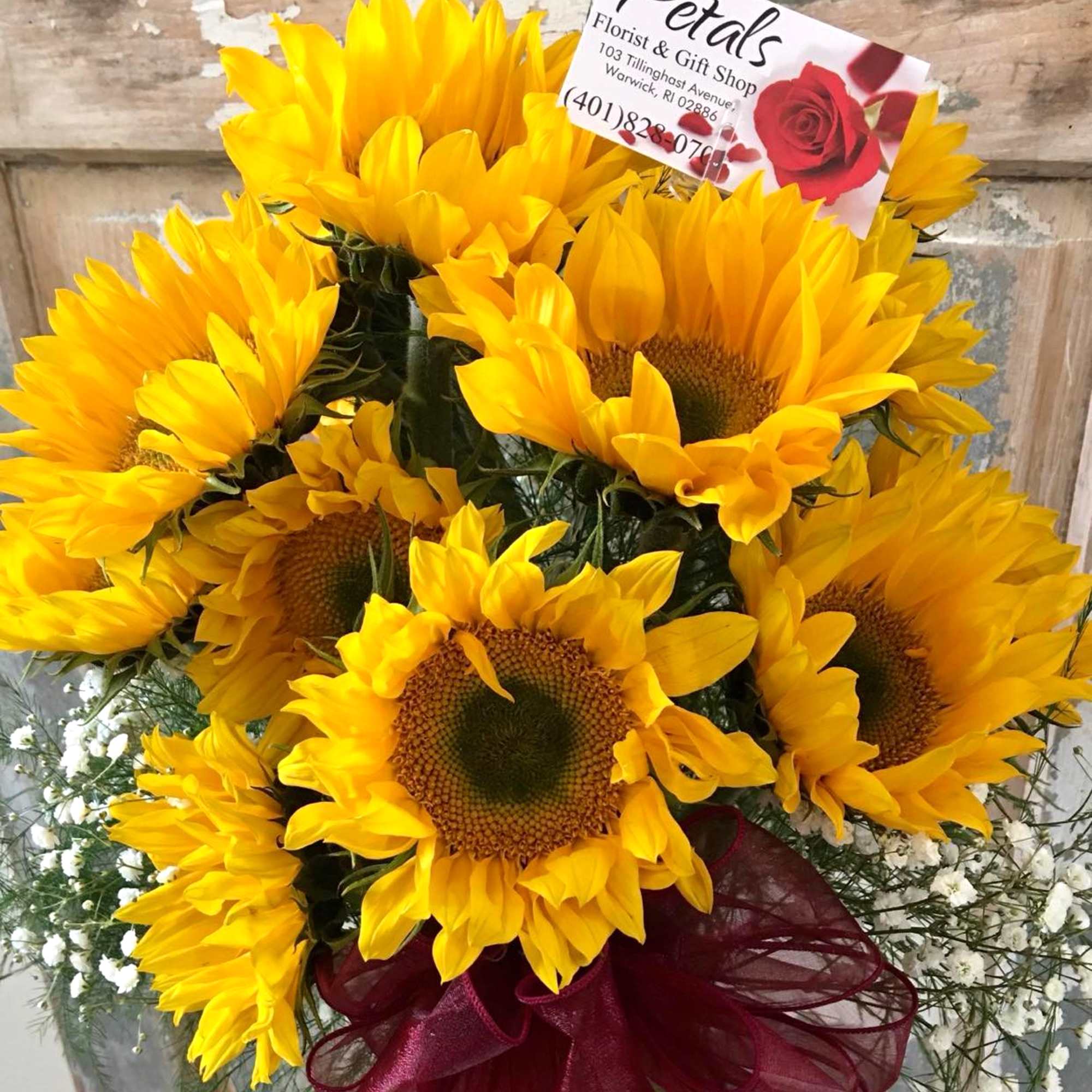 Brighten someone's day with a stunning arrangement featuring a large, clear glass, photo 2 of 3