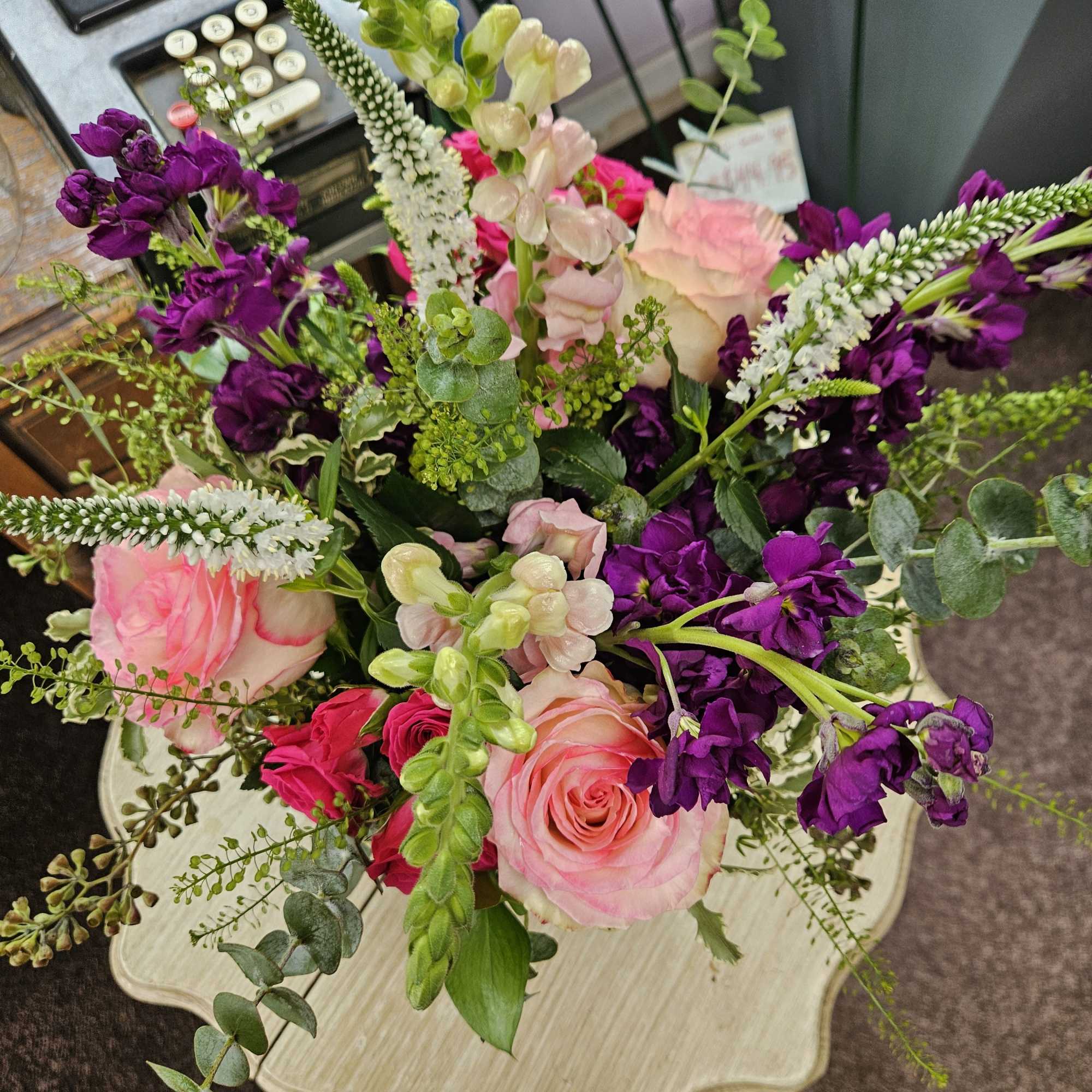 Vibrant pink mix featuring Esperanza roses and mix of other pink specialty, photo 2 of 3