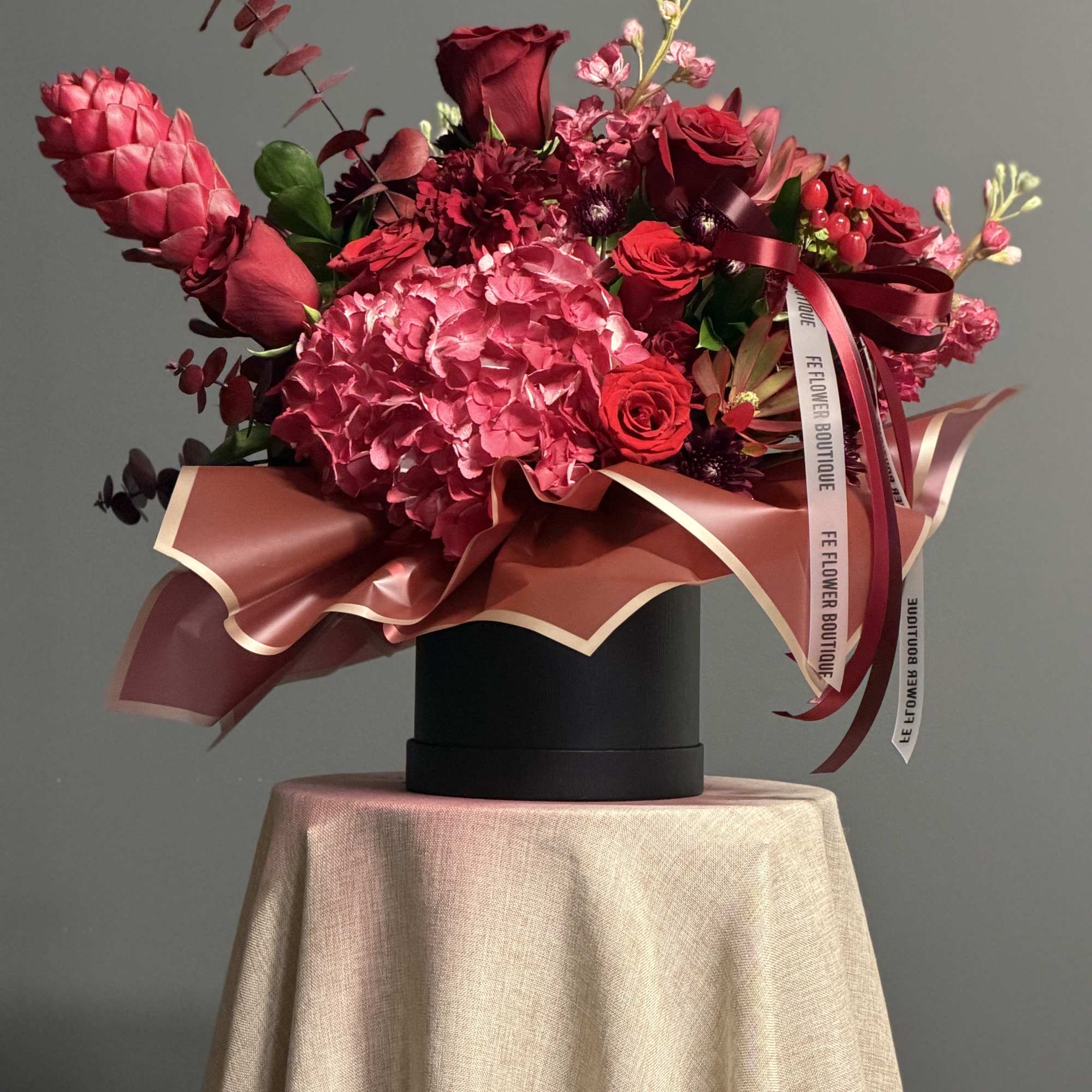 Indulge in a world of enchantment with our "Dark Romance" floral arrangement, photo 3 of 3