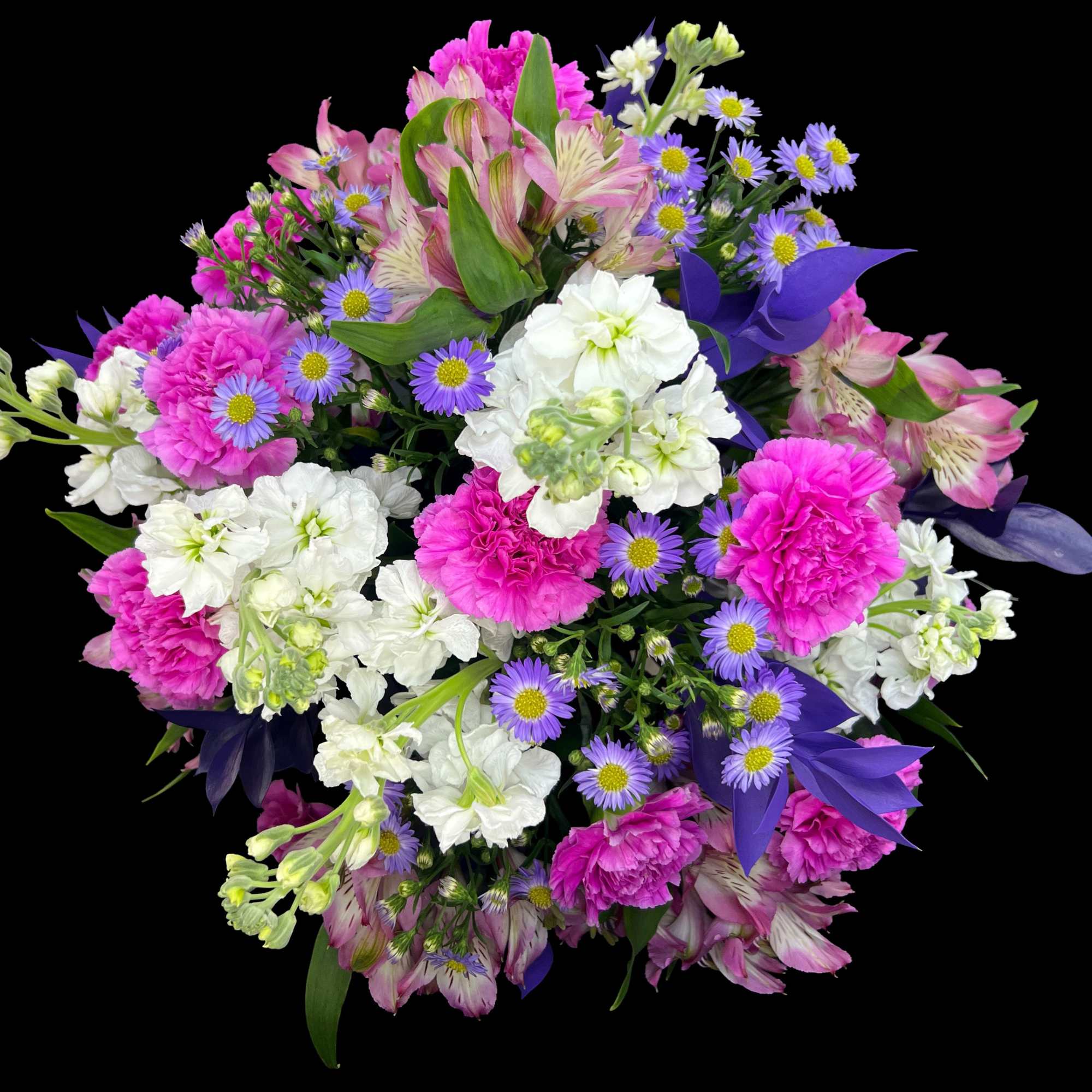 This bouquet will surprise with its' size! Composed of alstroemeria, dianthus, and, photo 2 of 2