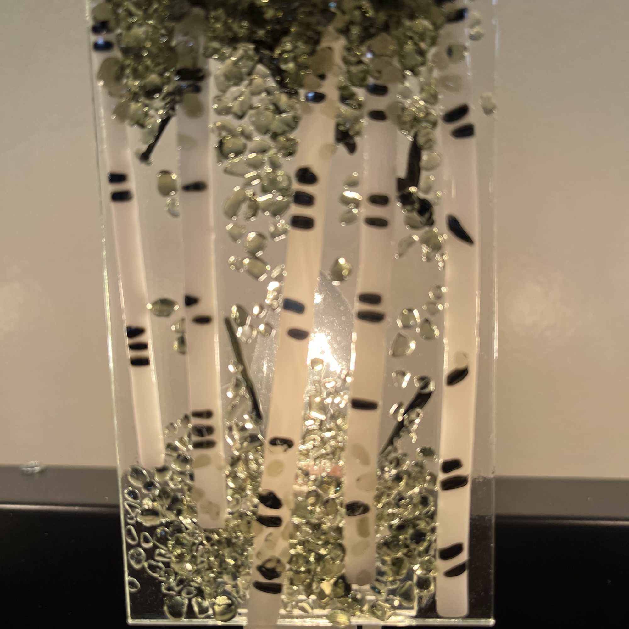 Decorative light panel with dangling crystal beads