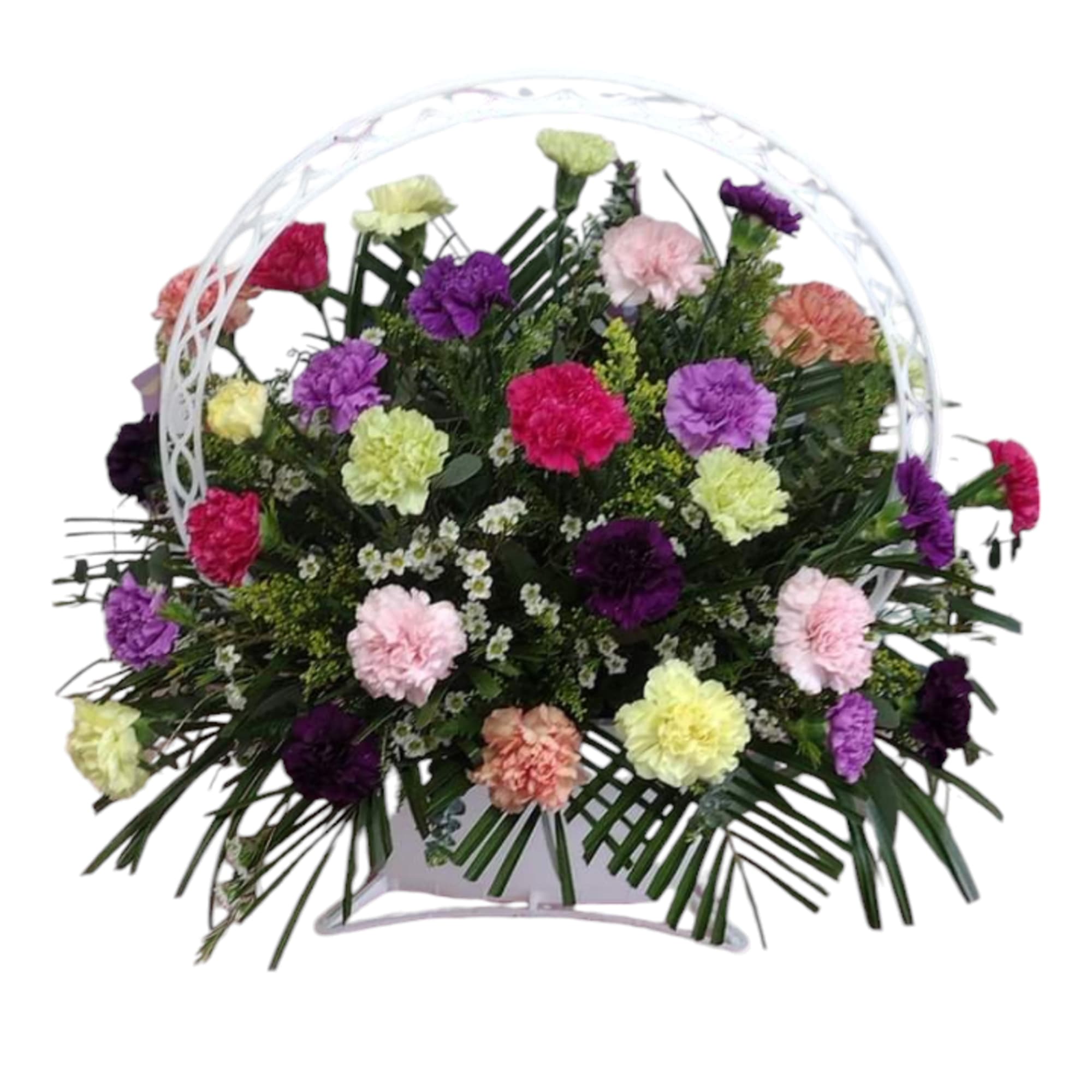 Celebrate the beauty of life with our Carnation Comfort funeral basket, a, photo 3 of 3