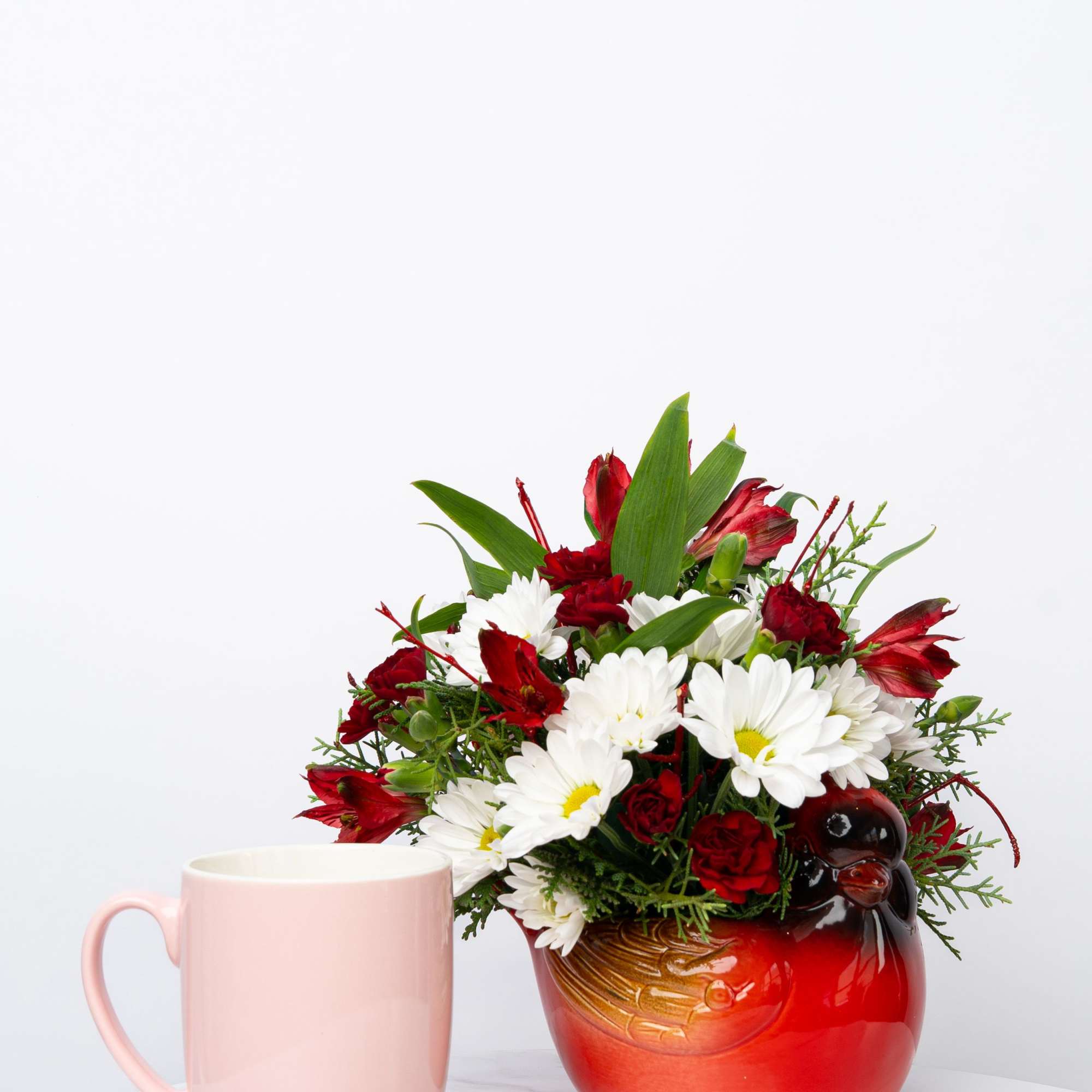Our Honor Collection's Cheerful Cardinal arrangement is designed with rich, patriotic hues, photo 2 of 2