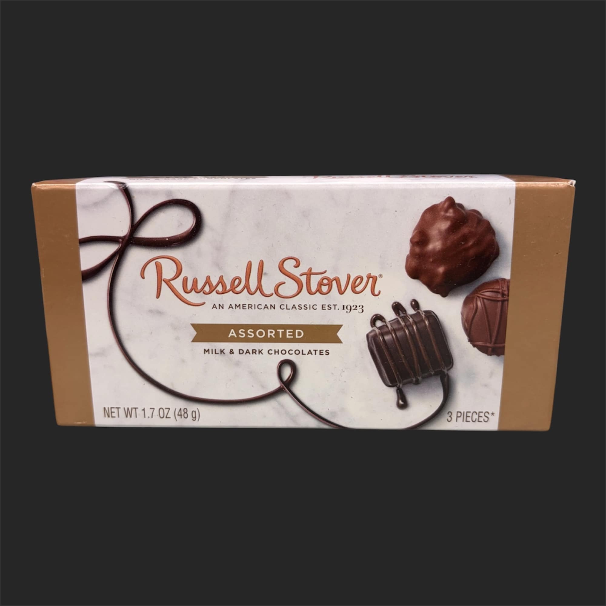 Box of Russell Stover assorted milk and dark chocolates