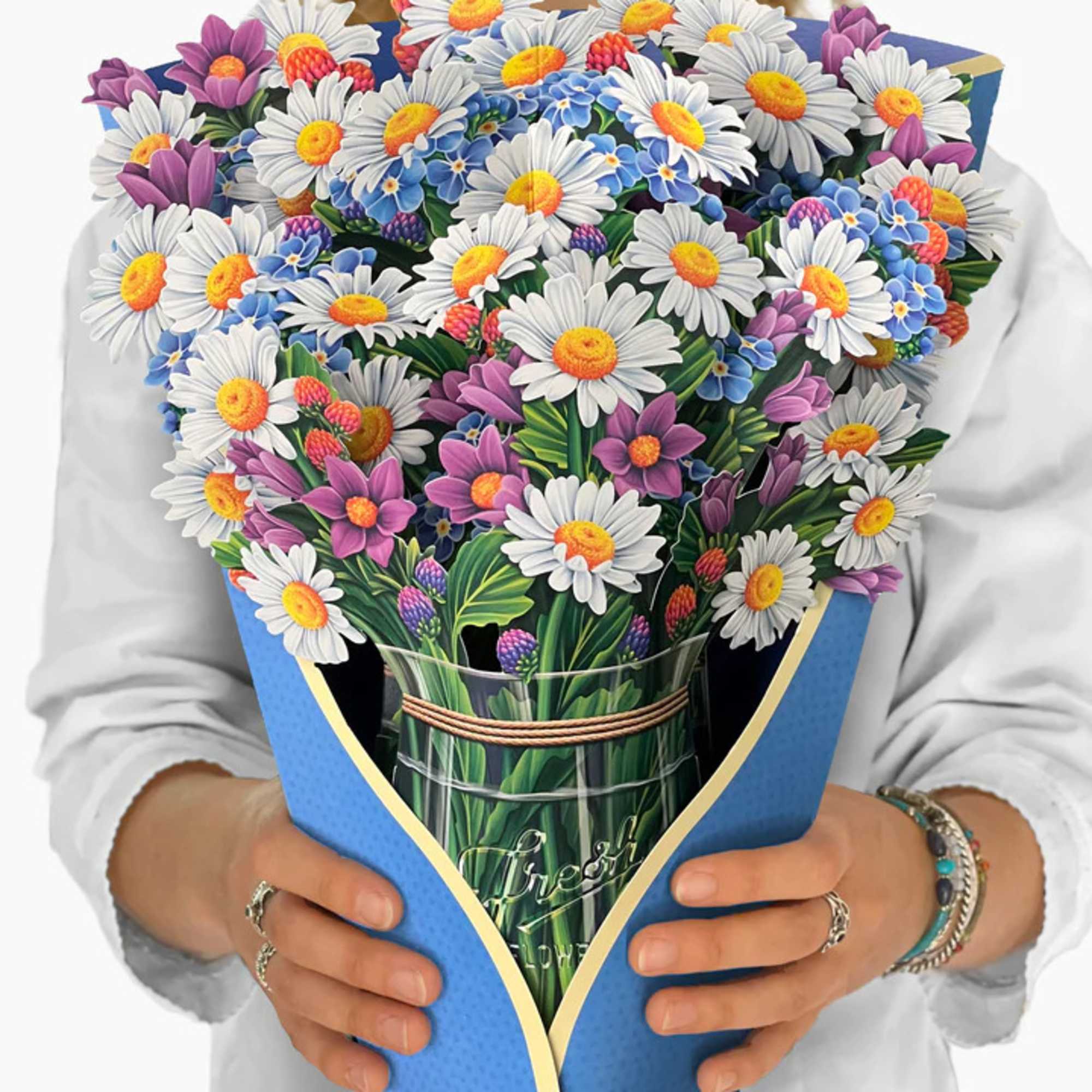 Stunning paper floral bouquet pops open and brings color to any room., photo 3 of 3