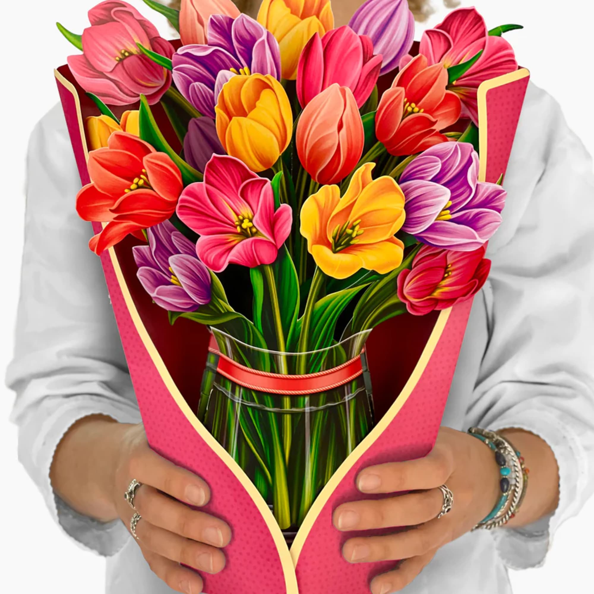 Stunning paper floral bouquet pops open and brings color to any room., photo 3 of 3