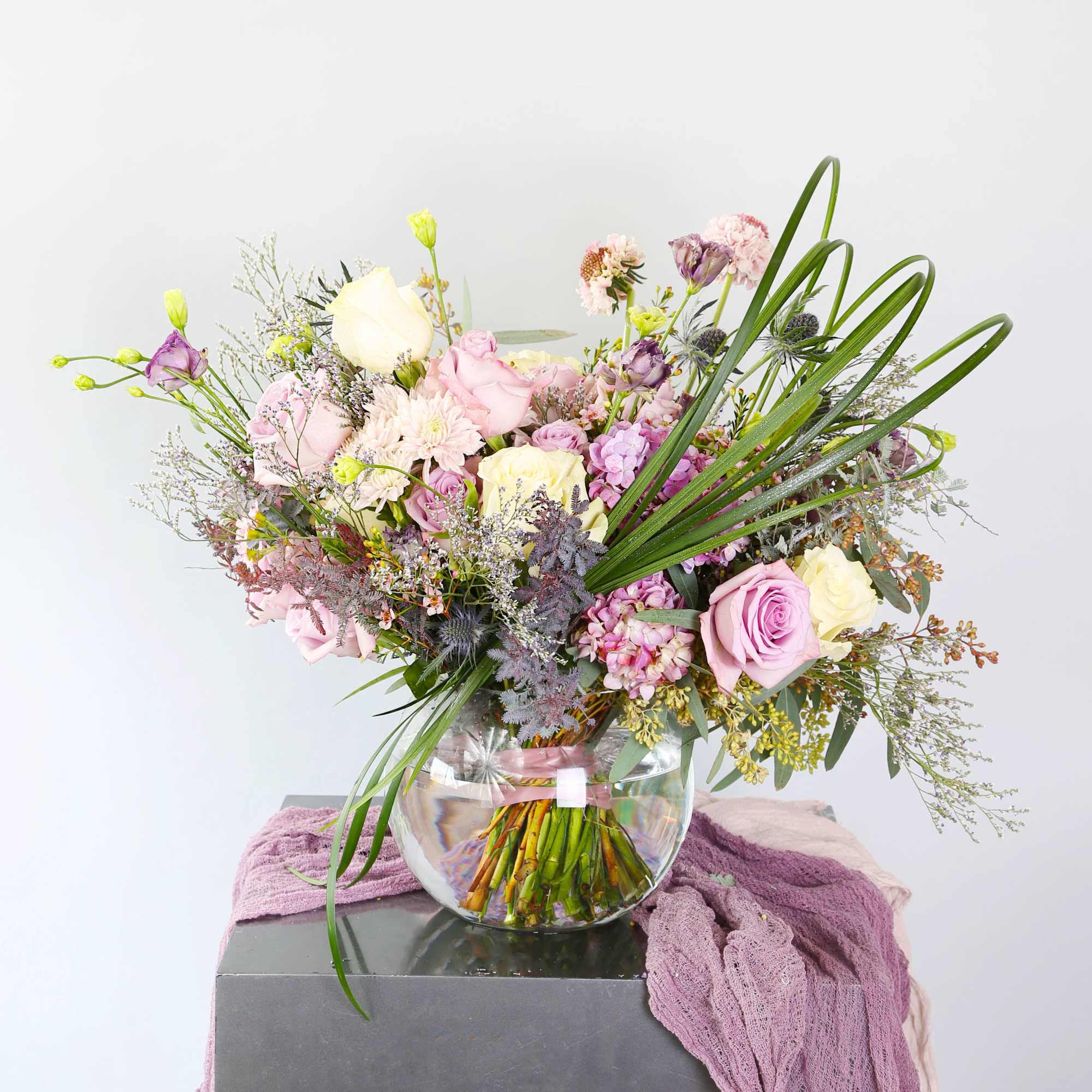 A romantic Lavender and Ivory fragrant garden rose with seasonal bloom with, photo 2 of 4
