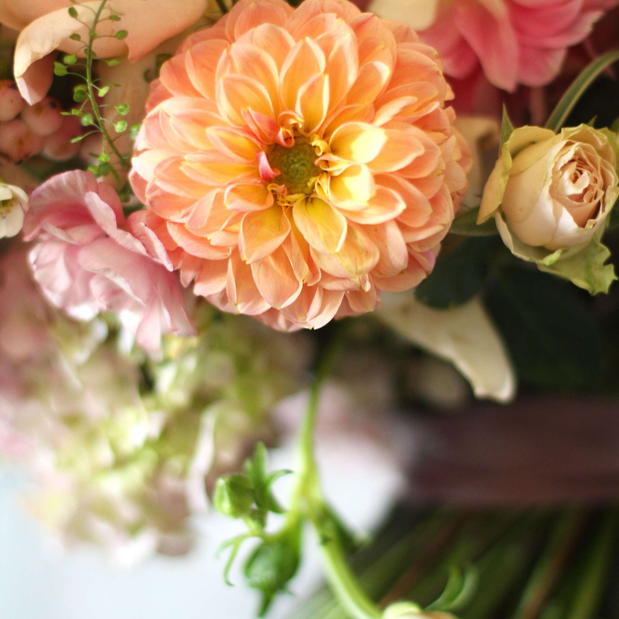 A Peach , blush , pink color palette arrange with Luxury Garden, photo 5 of 5