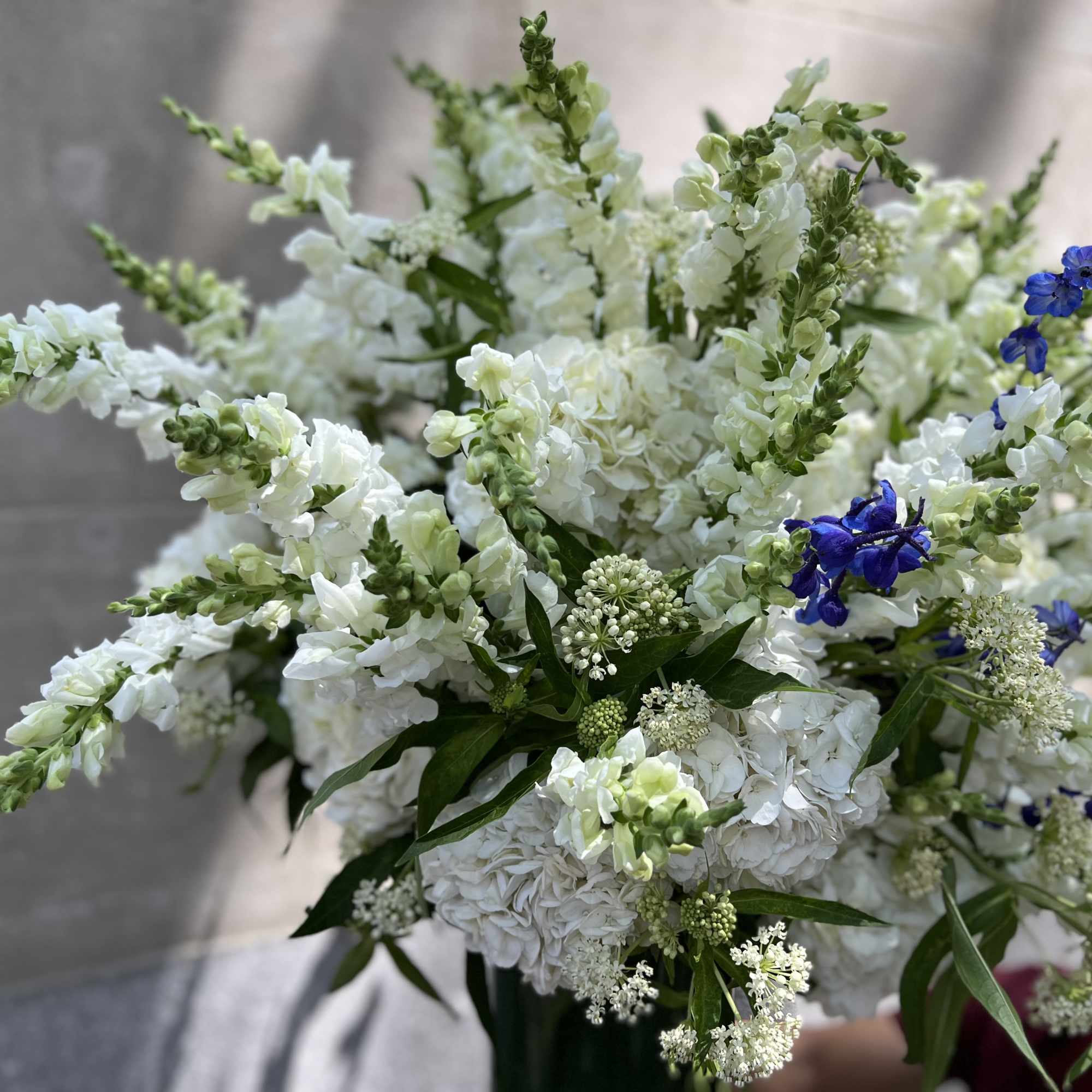 For the service: Features a lush assortment of primarily white color flowers, photo 5 of 7