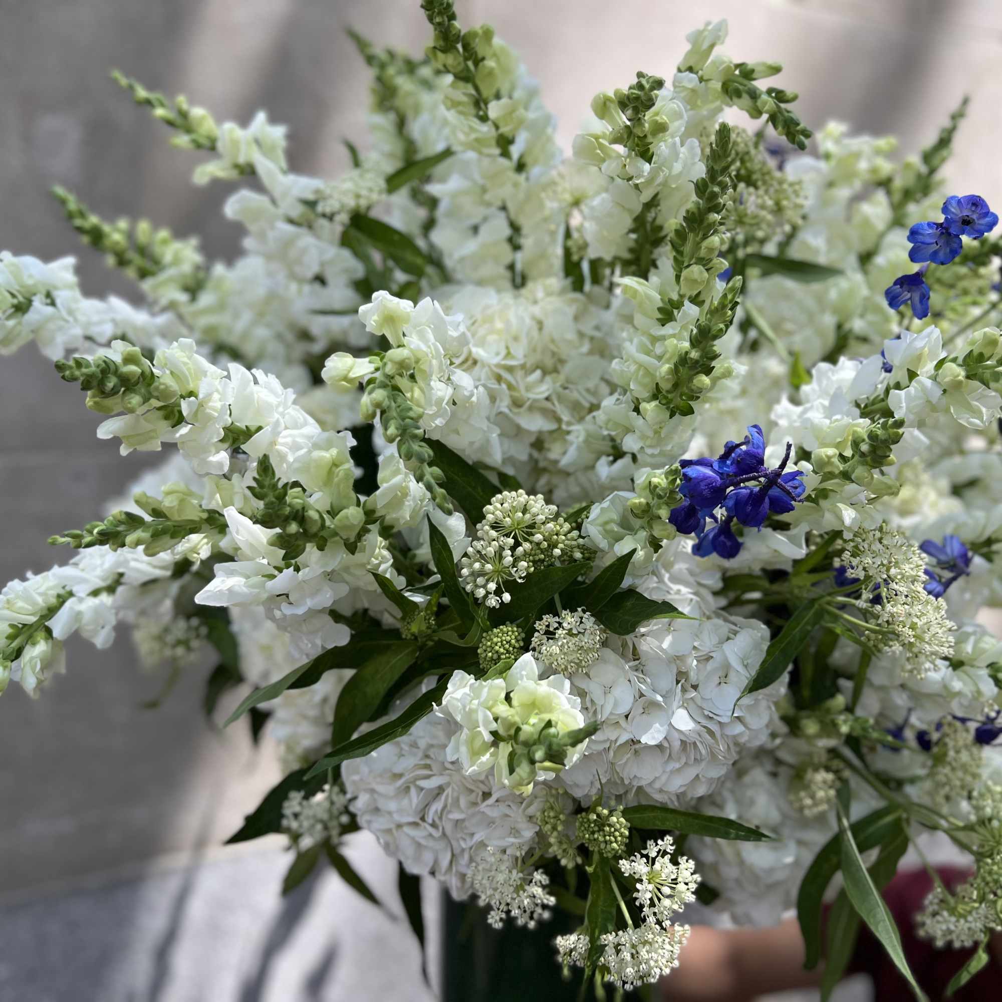 For the service: Features a lush assortment of primarily white color flowers, photo 6 of 7