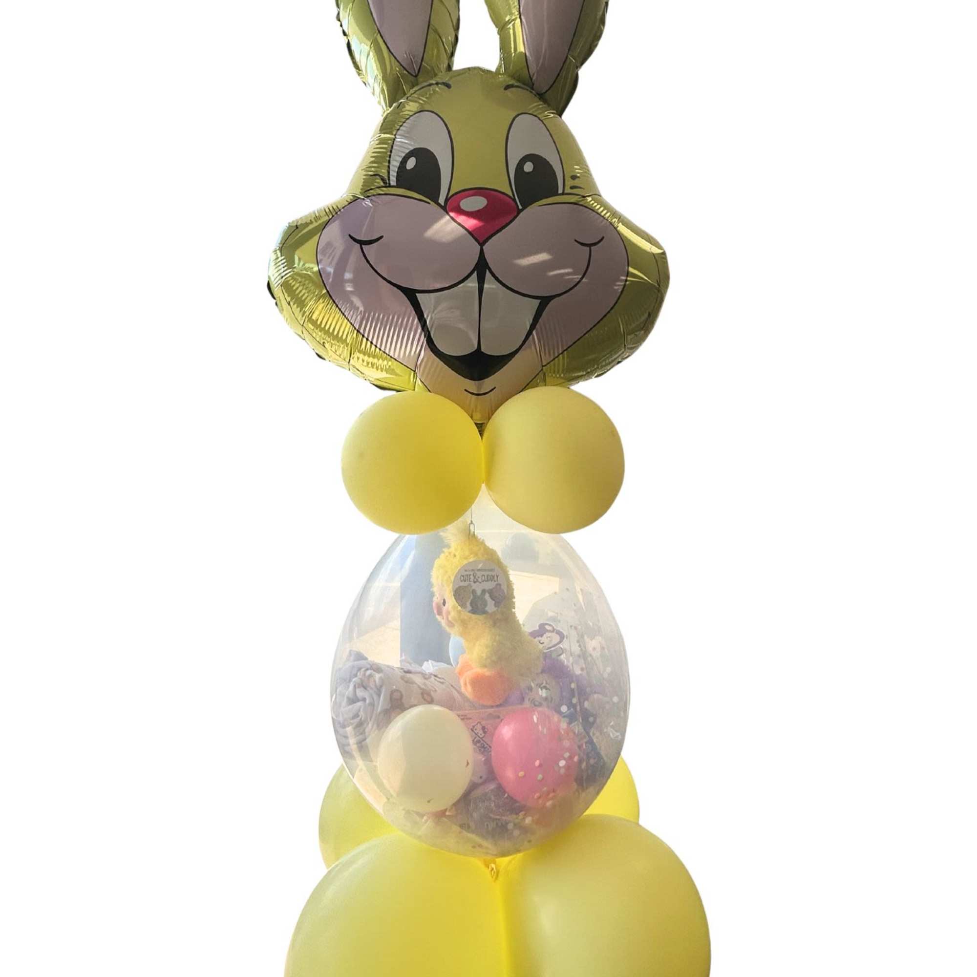 Easter bunny Surprise Gift Balloon. 
Comes with assorted Gifts inside: Plushies, Smaller
