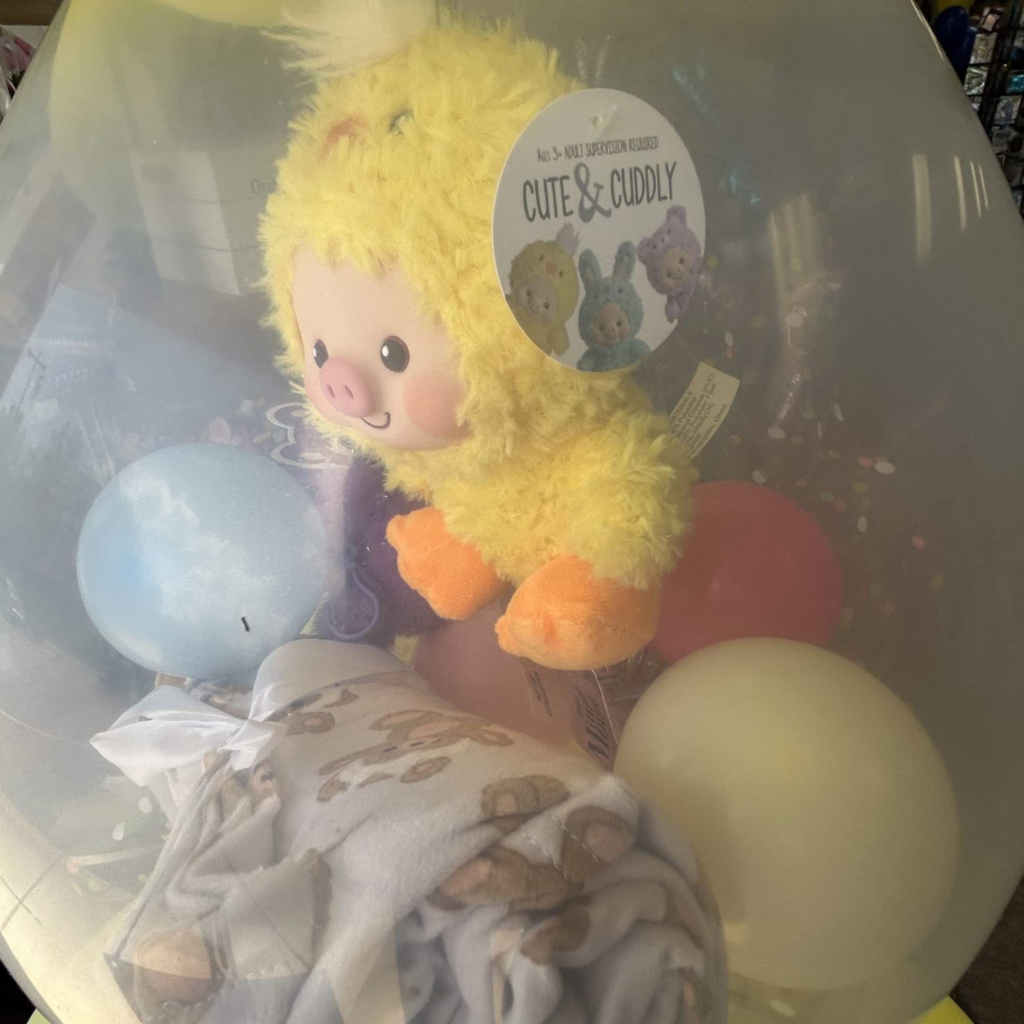 Easter bunny Surprise Gift Balloon. 
Comes with assorted Gifts inside: Plushies, Smaller, photo 2 of 3