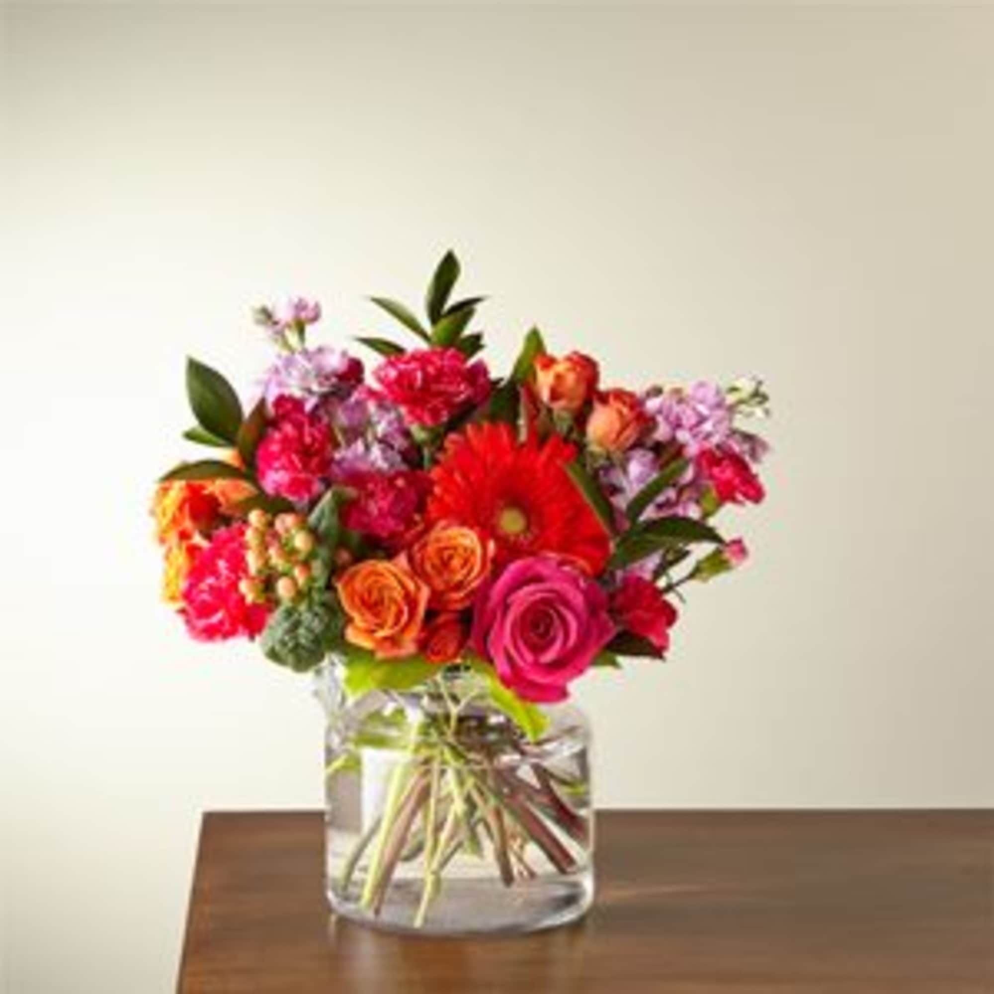 The Fiesta Bouquet is composed of a lively mix, fit to celebrate