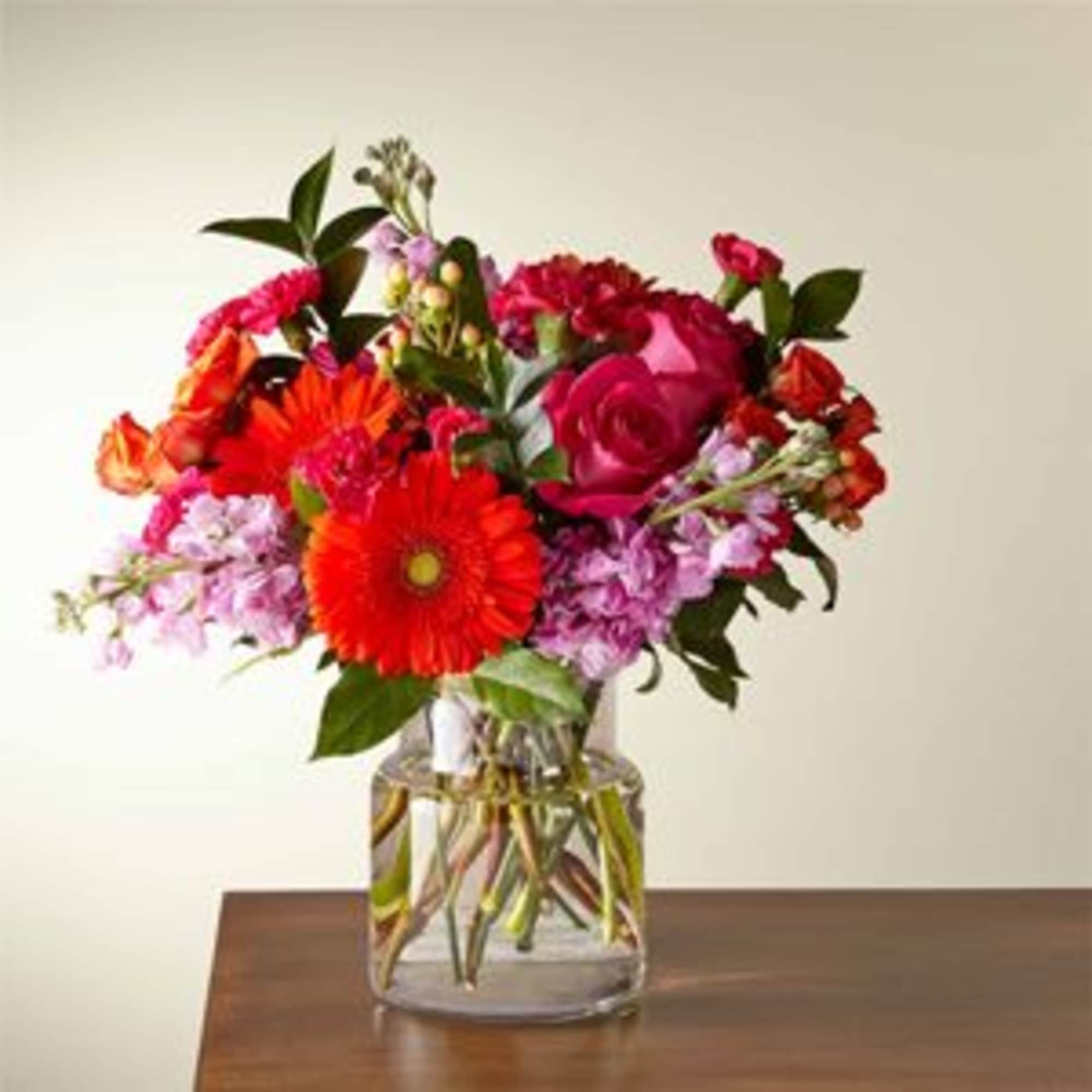 The Fiesta Bouquet is composed of a lively mix, fit to celebrate