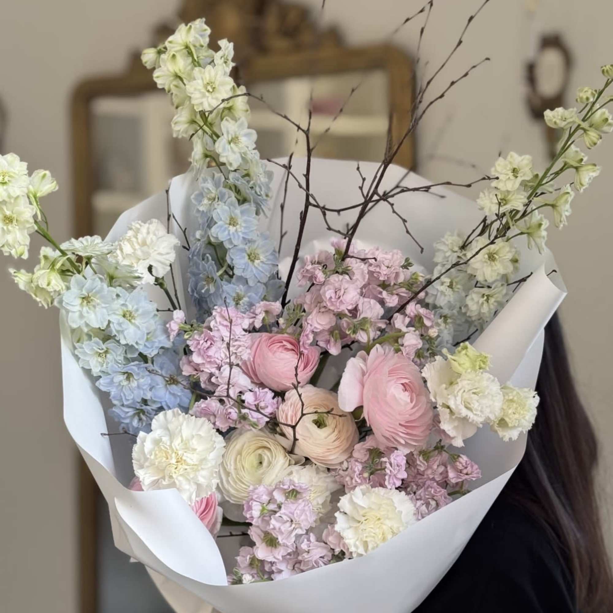 Stunning bouquet full of Ranunculus and other mixed flowers