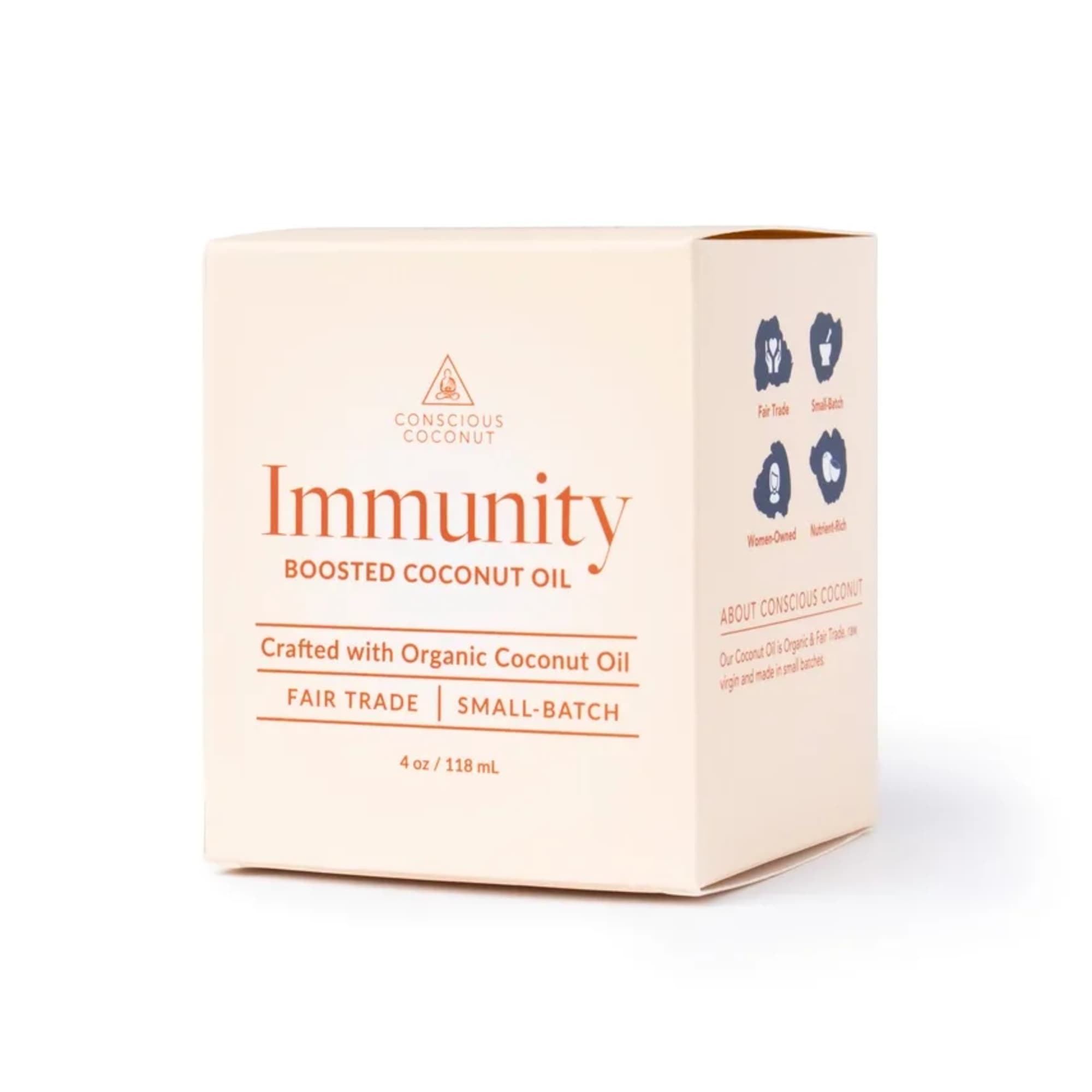 A compact jar of Immunity Boosted coconut oil that feels like a, photo 2 of 2