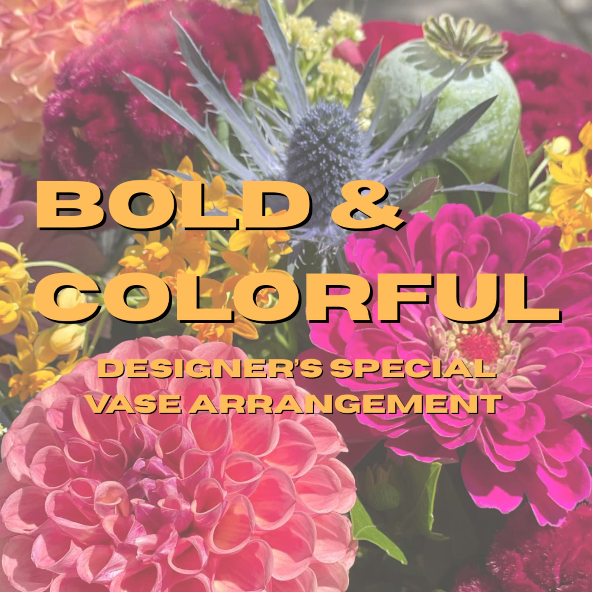 For those who love vibrant color and expressive design. This arrangement features, photo 2 of 4