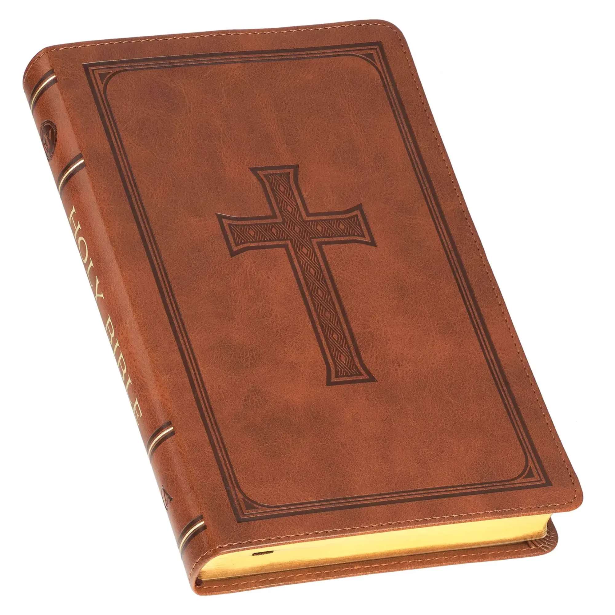 The Honey-brown Faux Leather King James Version Deluxe Gift Bible combines timeless, photo 3 of 4