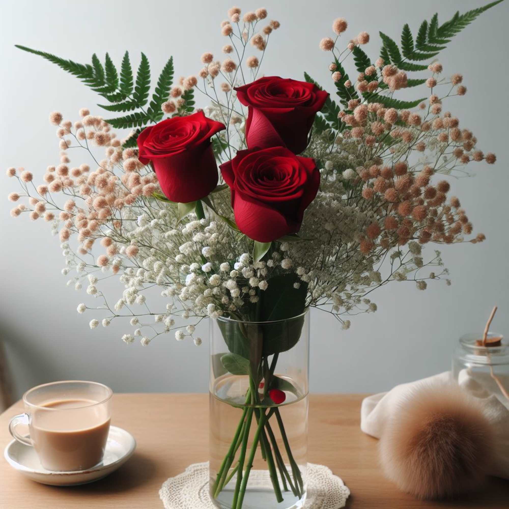 Send a cute and sweet red rose bud vase to your love, photo 2 of 3