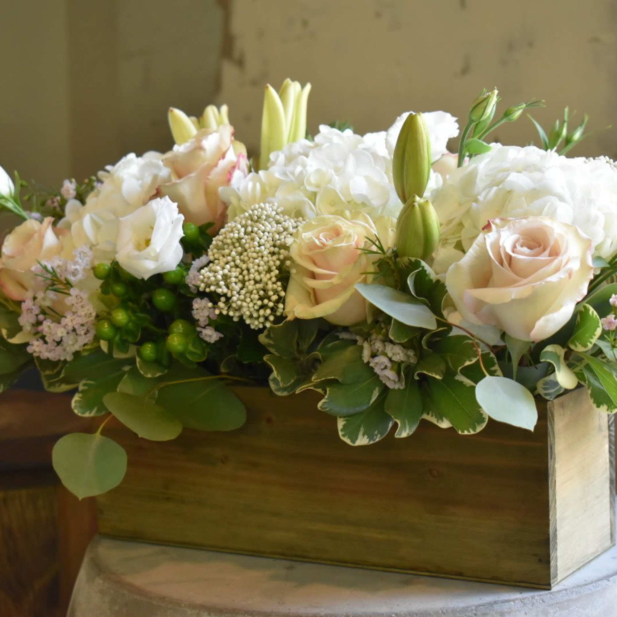 Each arrangement is custom designed, using seasonal, best-of-day blooms. The image shown, photo 2 of 3