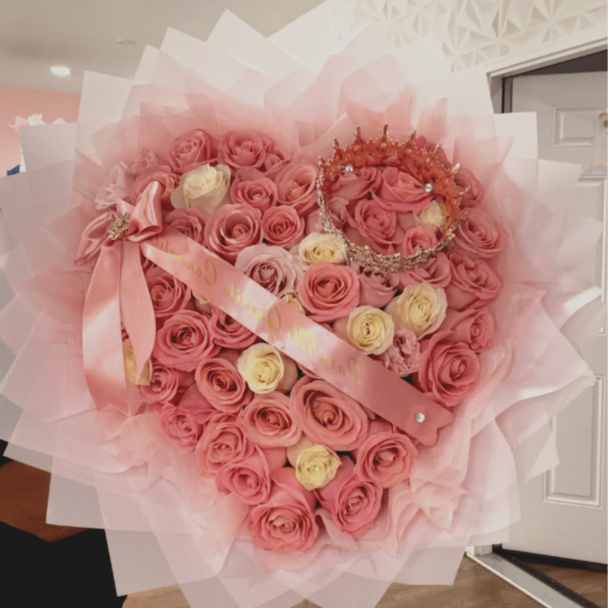 Make an unforgettable impression with this breathtaking heart-shaped bouquet, featuring 50 premium
