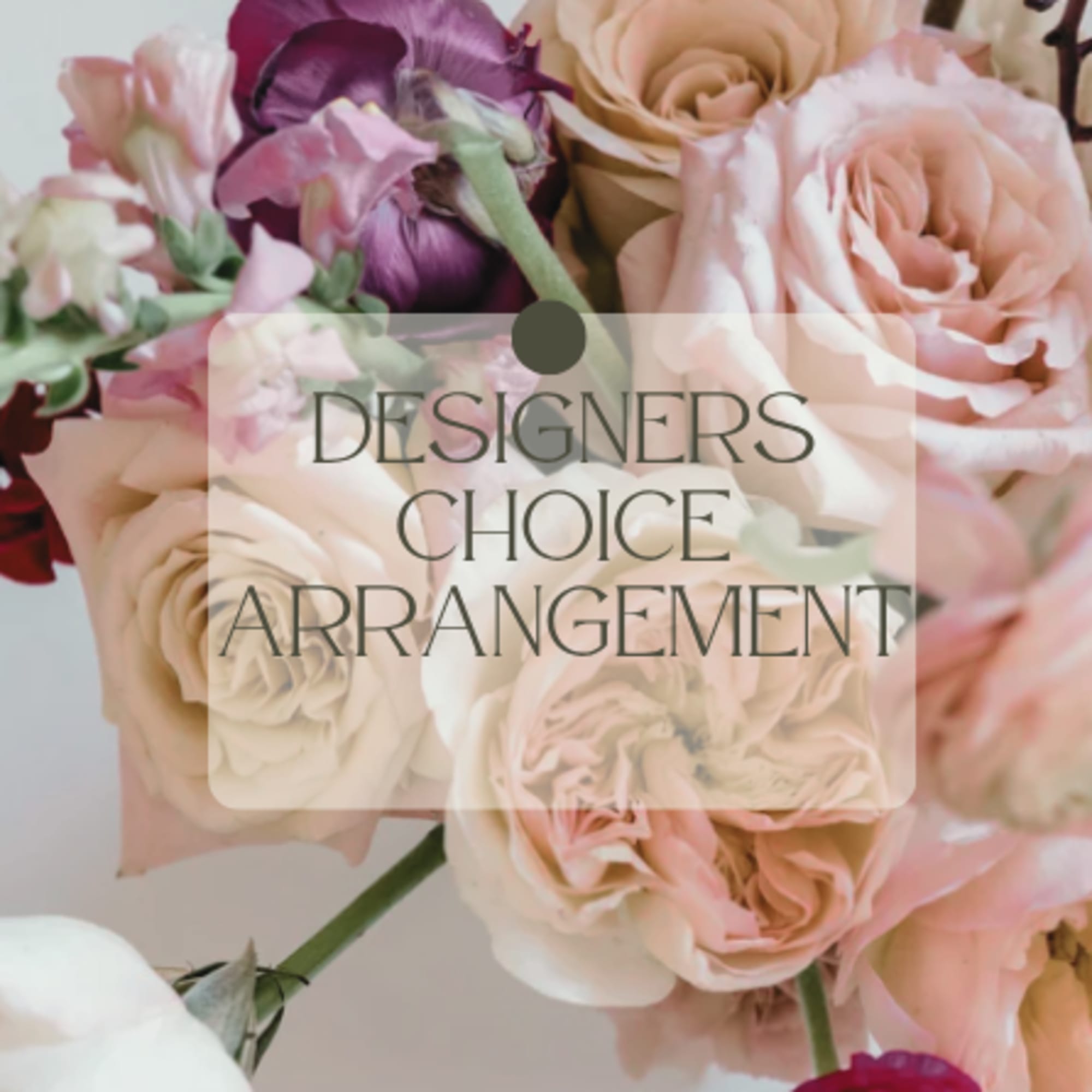 Blush and purple mixed bouquet with roses and other blooms
