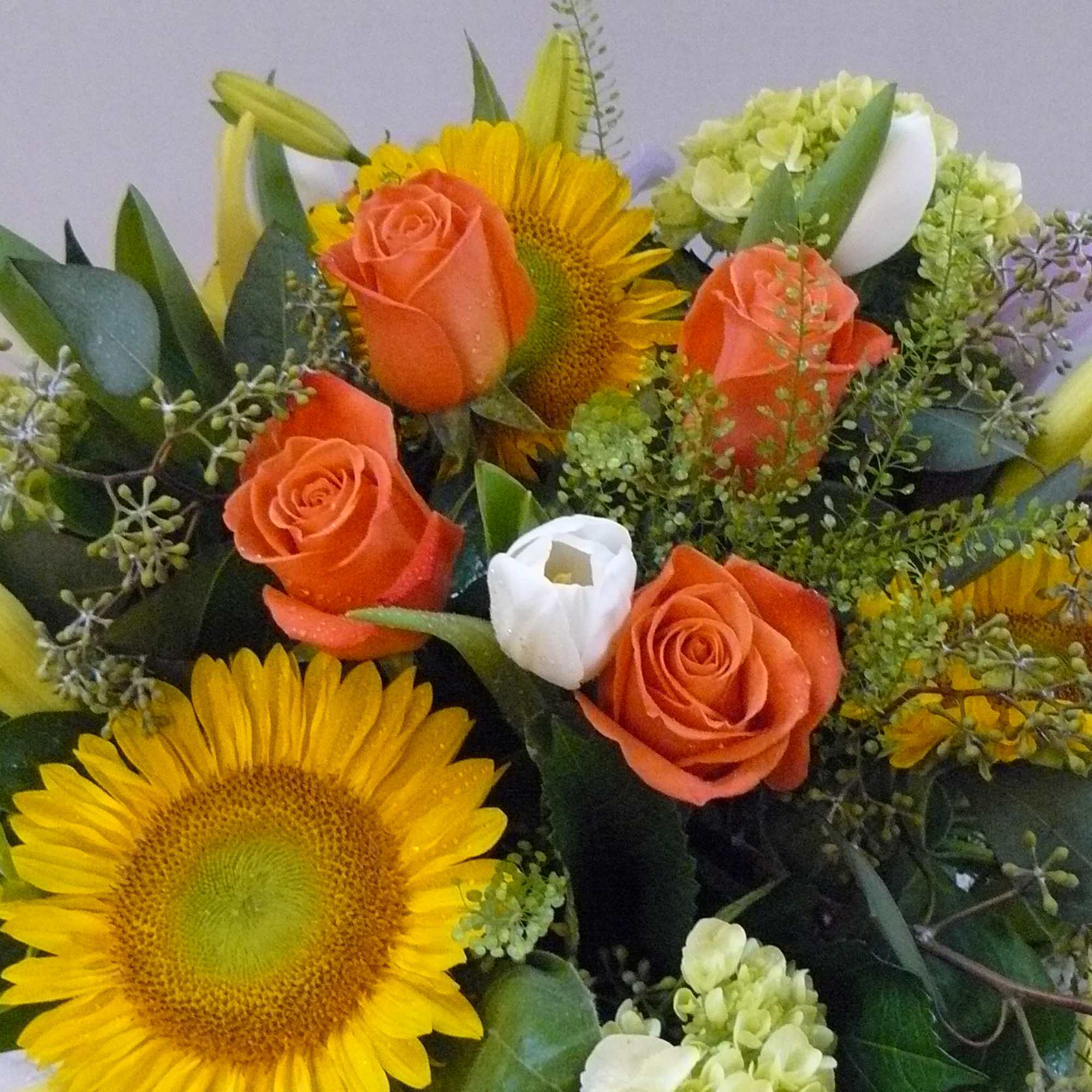  ----  Sunflower, Roses, LiliesCarnations