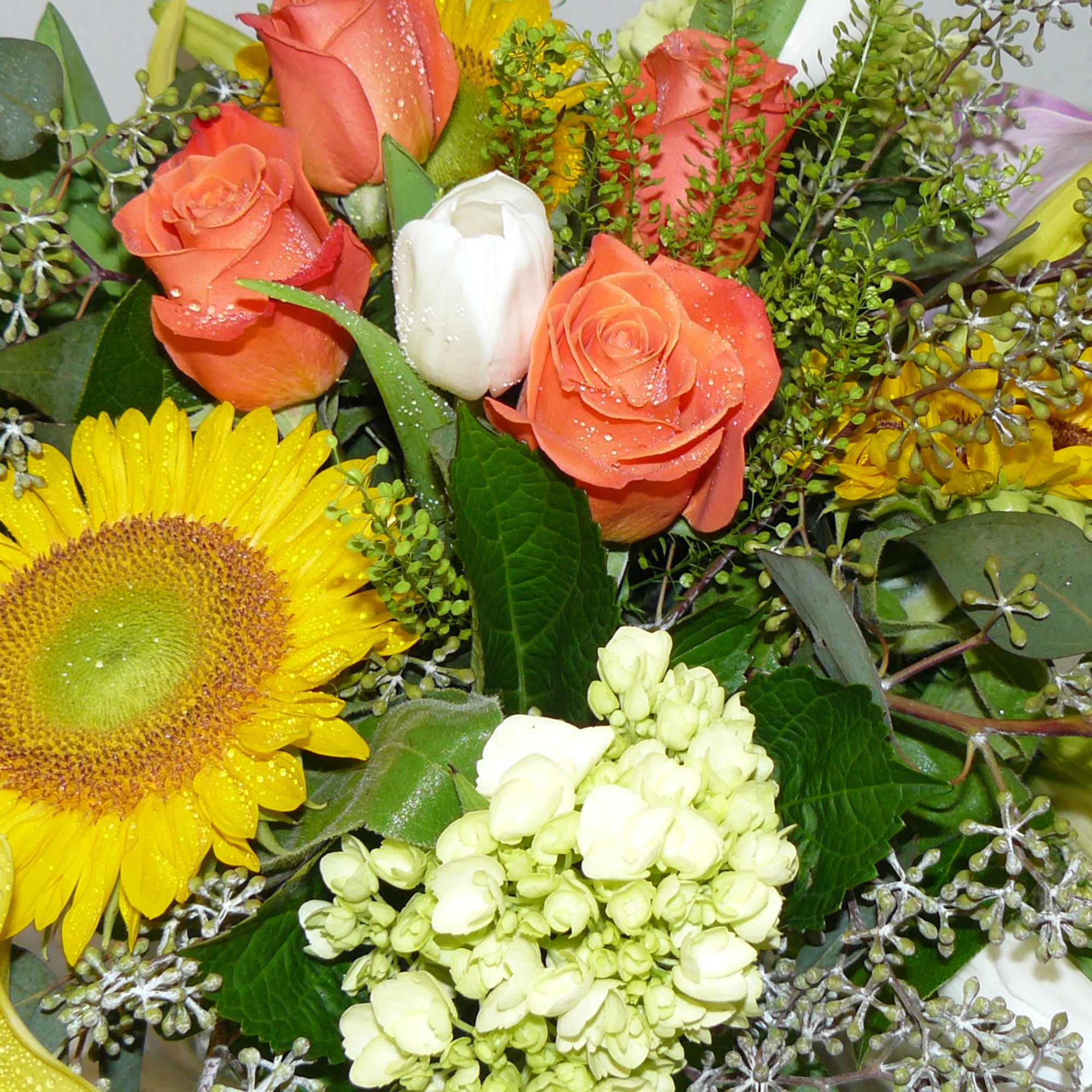  ----  Sunflower, Roses, LiliesCarnations, photo 2 of 4